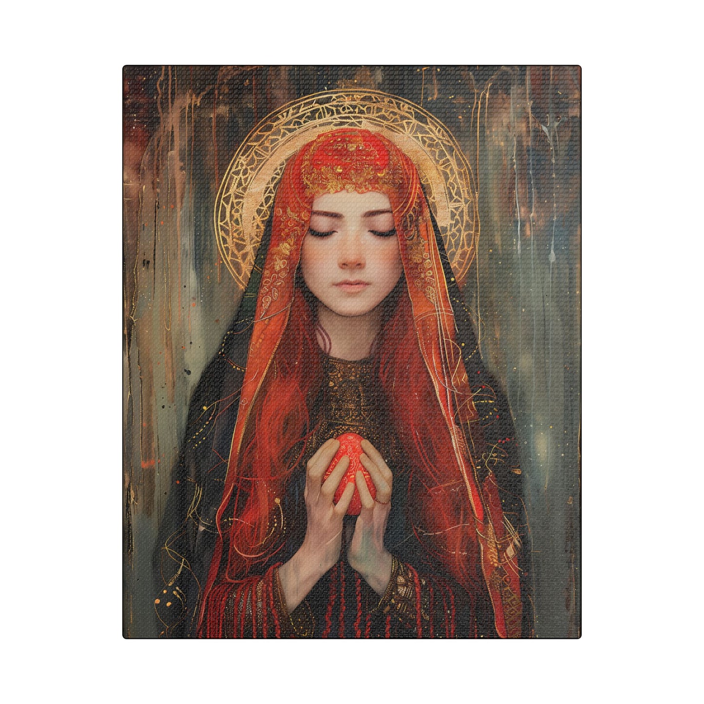 Devotion of Mary Magdalene - Saint Mary Magdalene and the Red Easter Egg - Museum Wrapped Canvas - Print - Religious Art for your Home