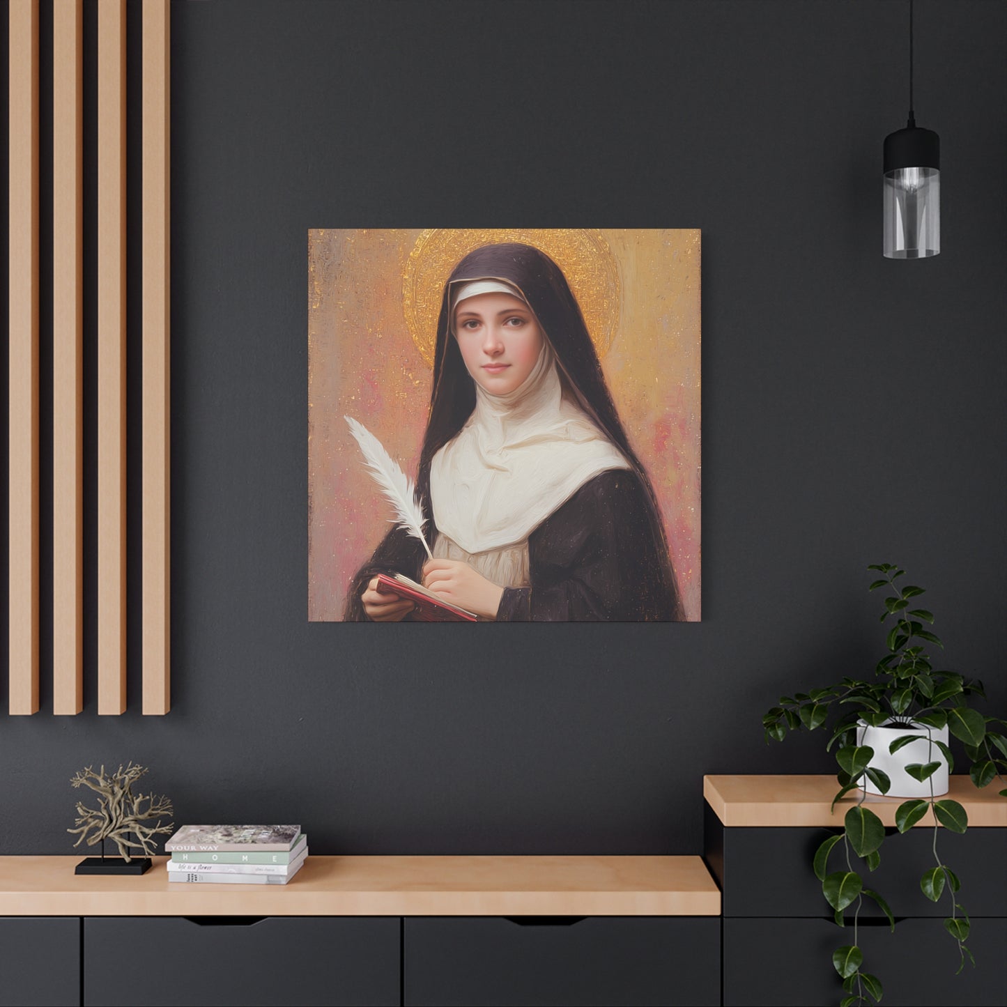 Saint Mechtildis / Mechtide of Hefta / Mechthild of Hackeborn - Gallery Wrapped Canvas - Print - Religious Art for your Home - Catholic Art