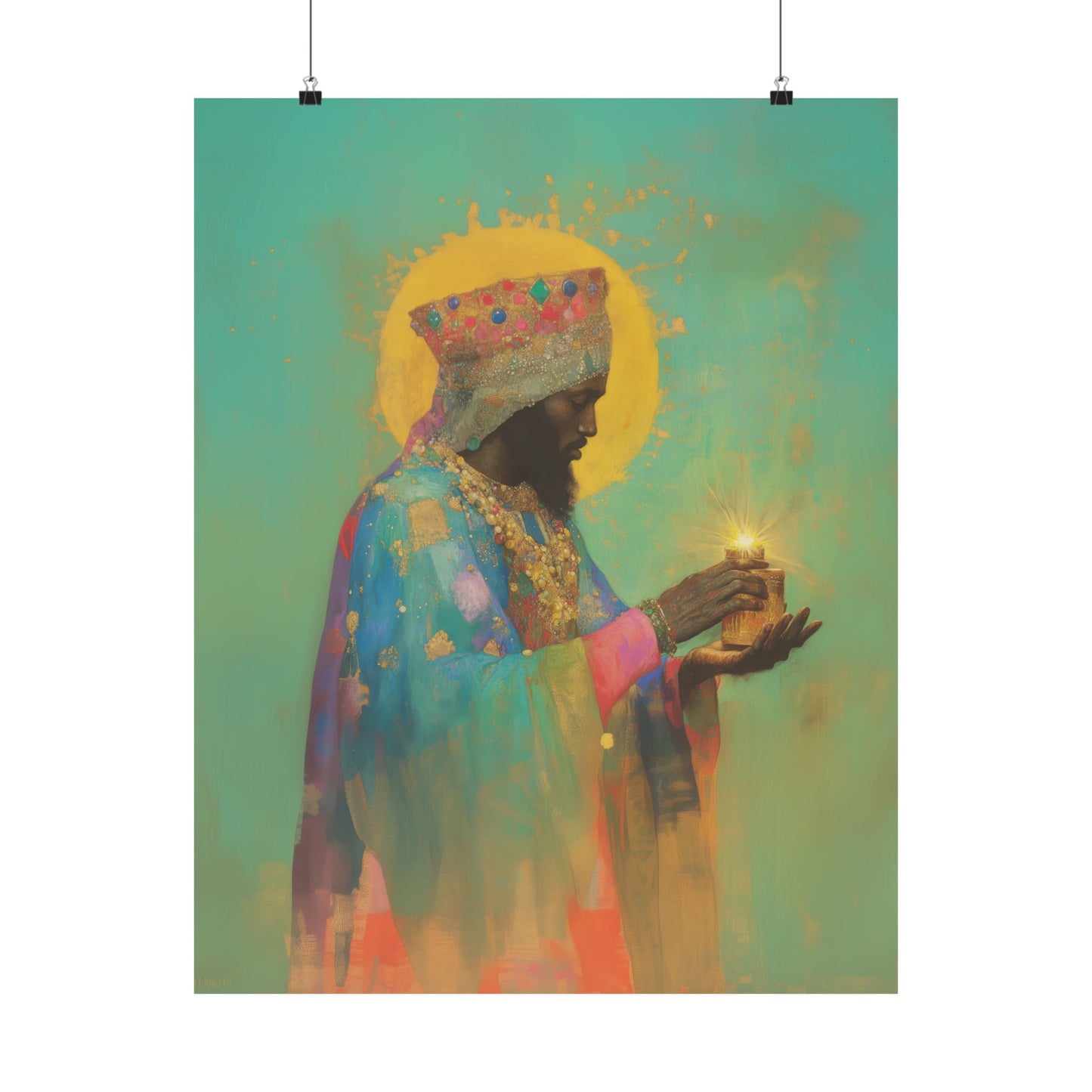 Balthazar and the Gift of Foretold Sorrow - 3 Wise Men - Sanctified Souls Print - Multiple Sizes - Premium Matte Vertical Posters
