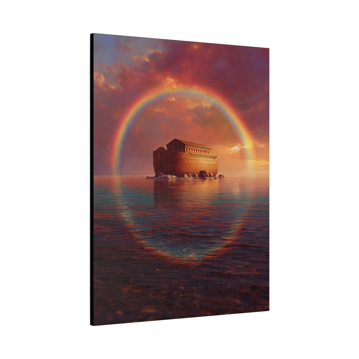 Sheltered Beneath the Covenant Sky - Noah's Ark - Gallery Wrapped Canvas - Print - Religious Art for your Home - Catholic