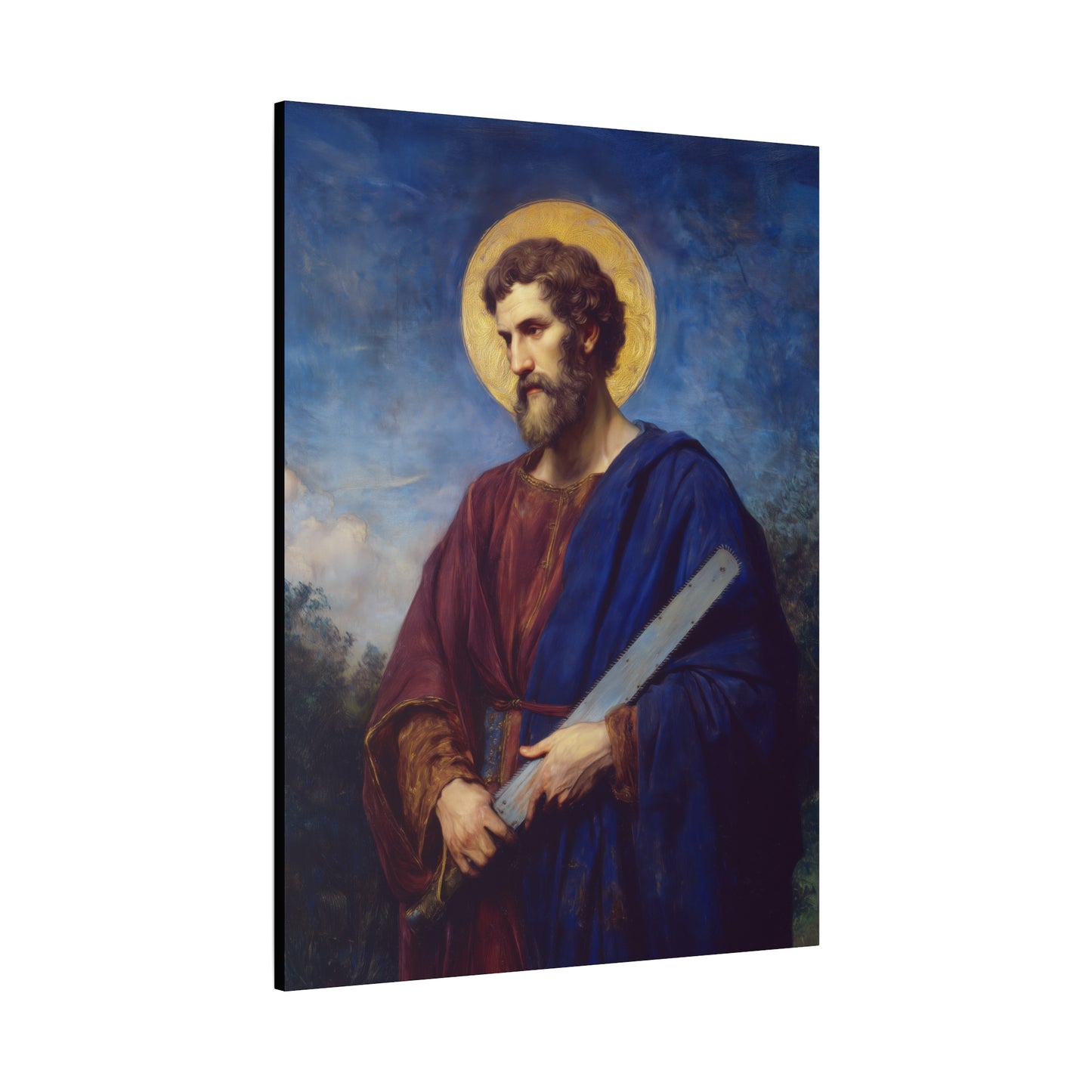 Saint Simon the Apostle  - Gallery Wrapped Canvas - Print - Religious Art for your Home - Catholic Art