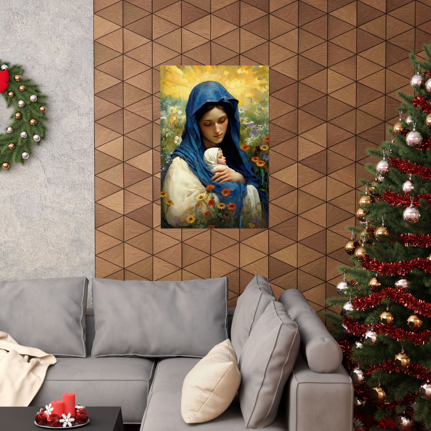 Graceful Maternity : The Virgin Mary and the Infant Savior - Sanctified Souls Print - Multiple Sizes - Premium Matte Vertical Posters