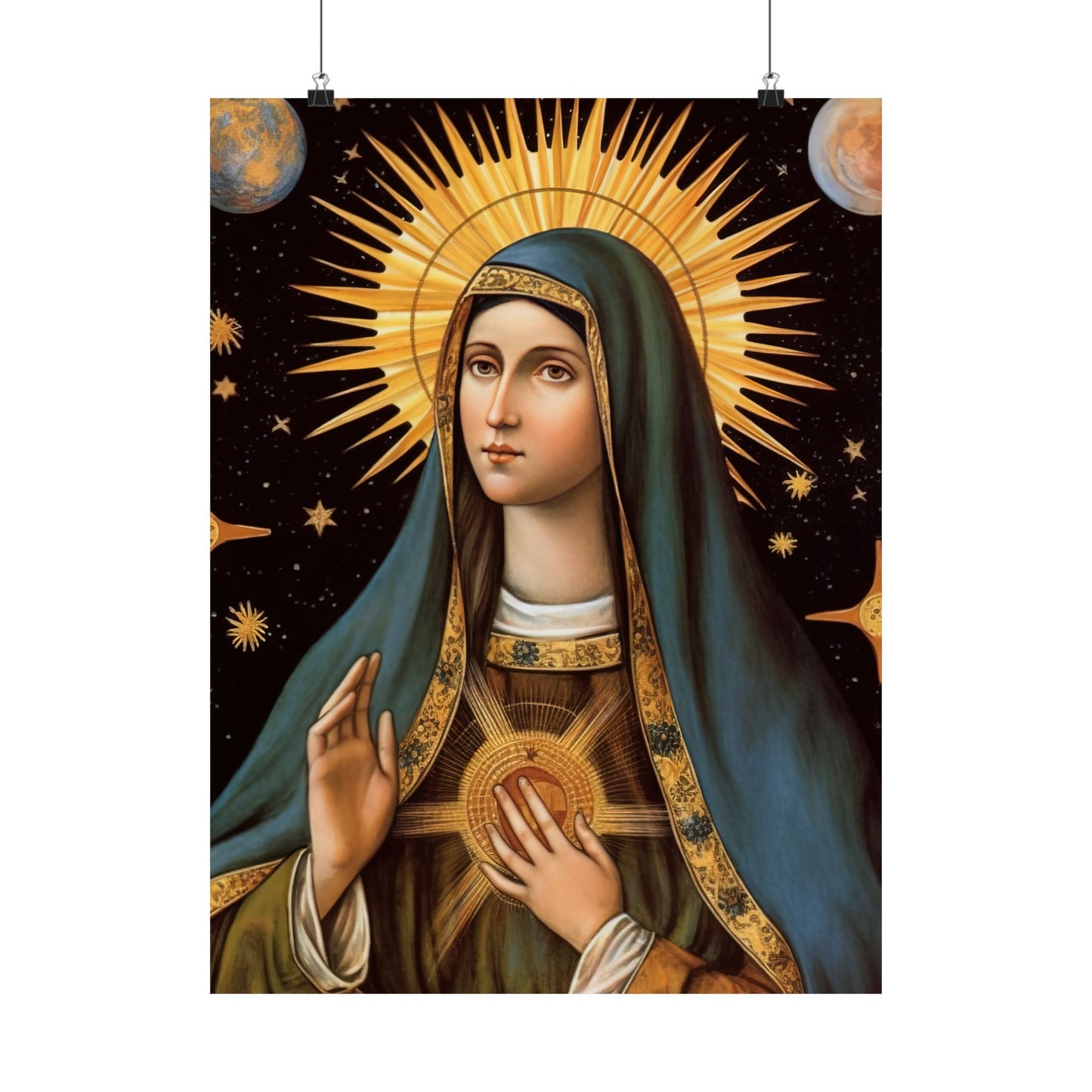 Saint Clare of Assisi - Sanctified Souls Print - Multiple Sizes - Premium Matte Vertical Posters