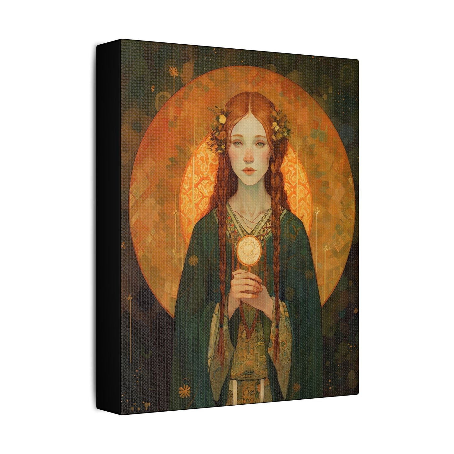 Saint Brigid of Ireland Canvas Print - Multiple Sizes - Catholic Home art - Museum Wrapped Canvas - Sanctified Souls Print
