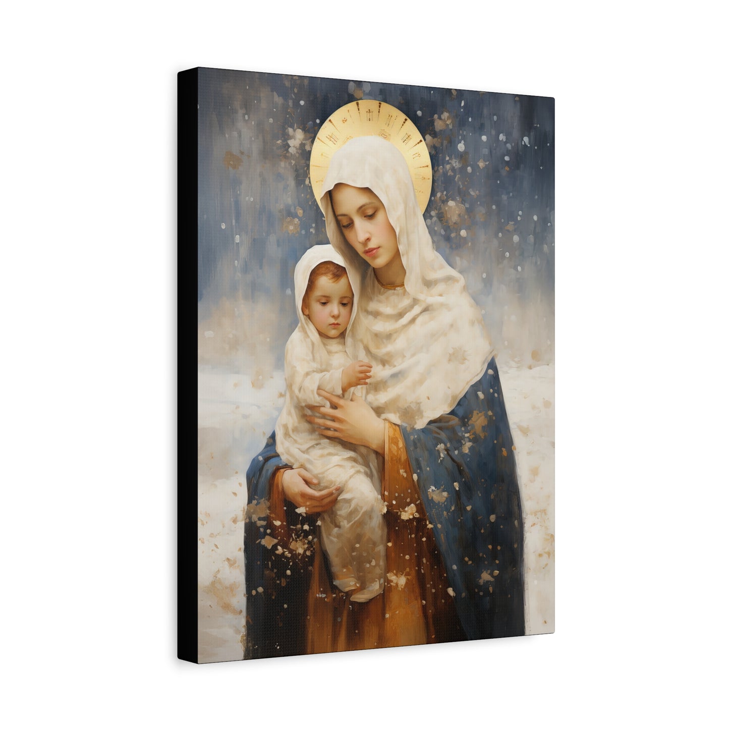 Winter's Grace : Our Lady of the Snows Canvas Print - Multiple Sizes - Catholic Home art - Gallery Wrapped Canvas - Sanctified Souls Print