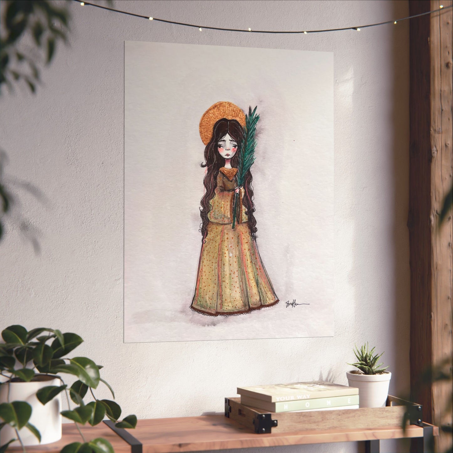 Saint Hope Poster - Hand-Drawn Art | Catholic Art Print | Faith Hope and Charity Middle Sister | Devotional Wall Art | Sanctified Solocosmo