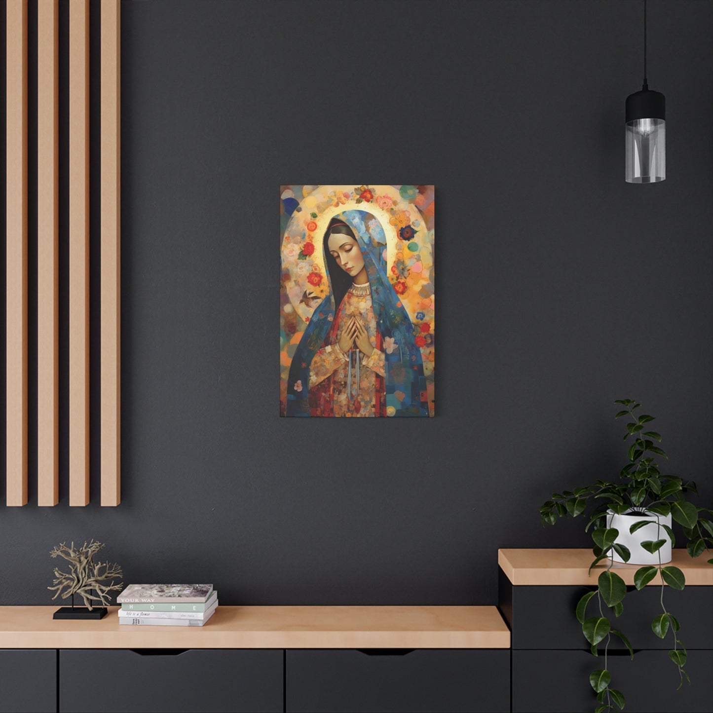 Mary's Silent Blessing - Museum Wrapped Canvas - Sanctified Souls Print - Religious Art for your Home - The Virgin Mary