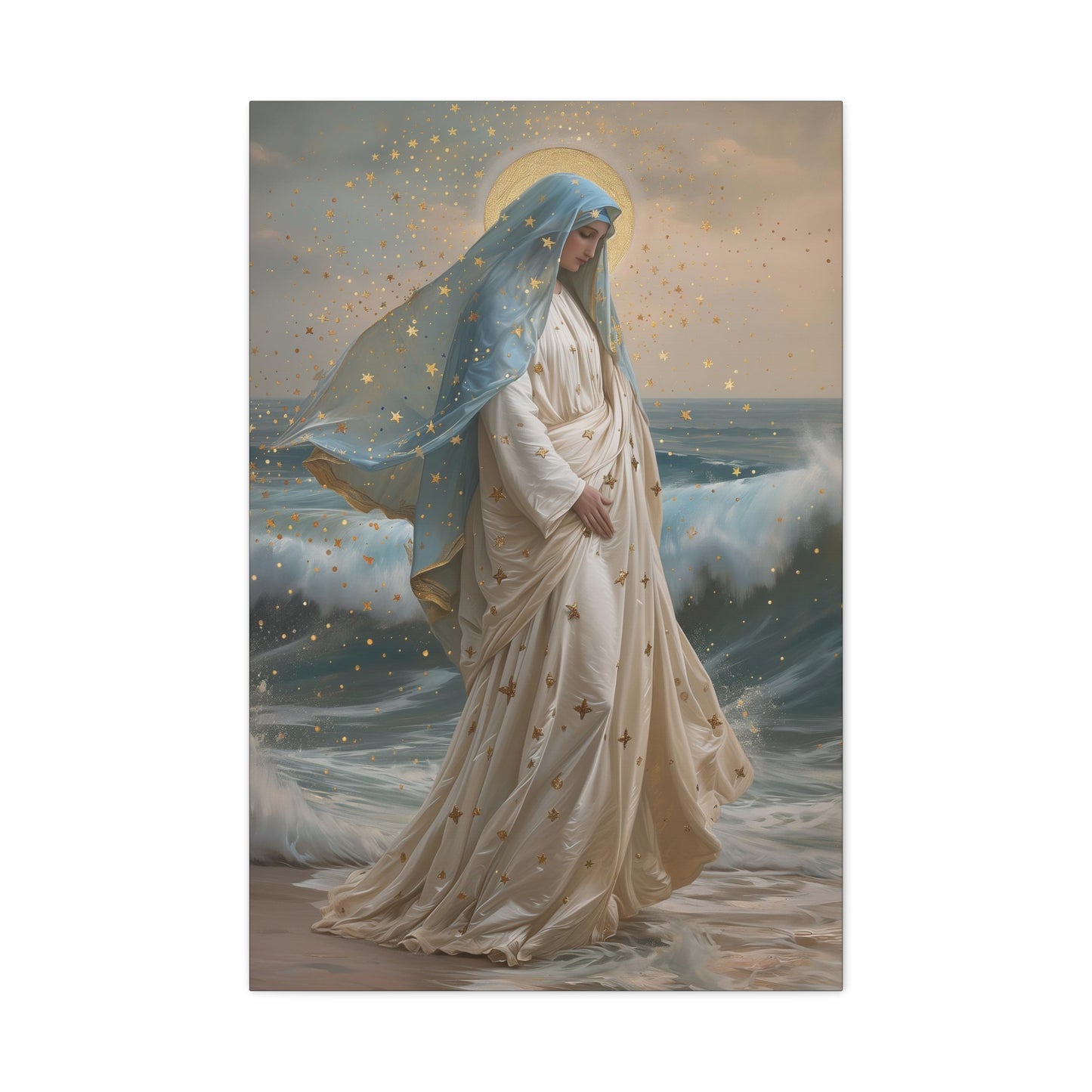 Ocean's Embrace - Devotion to Our Lady - Musseum Wrapped Canvas - Sanctified Souls - Religious Art for your Home - Our Lady Star of the Sea