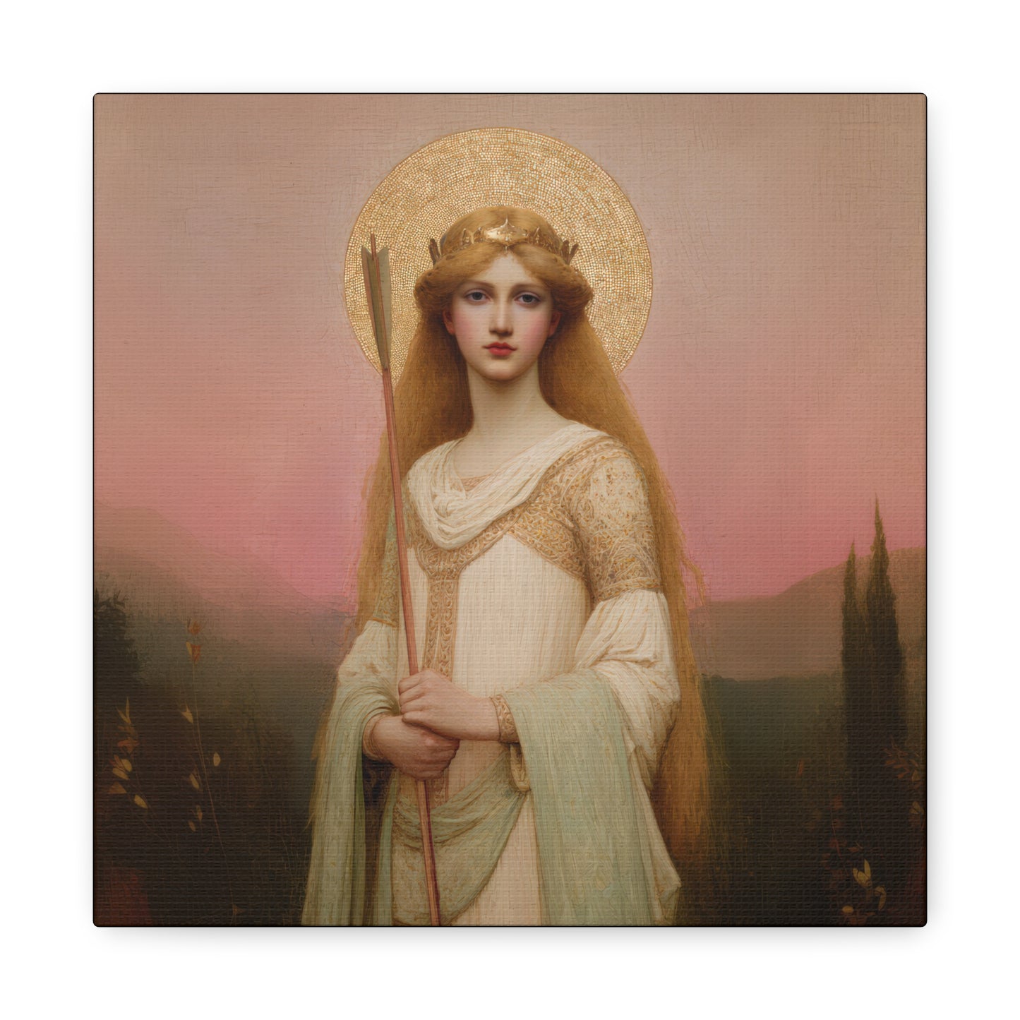 Saint Ursula -  Museum Wrapped Canvas - Sanctified Souls Print - Religious Art for your Home - Catholic Patron Saint Art