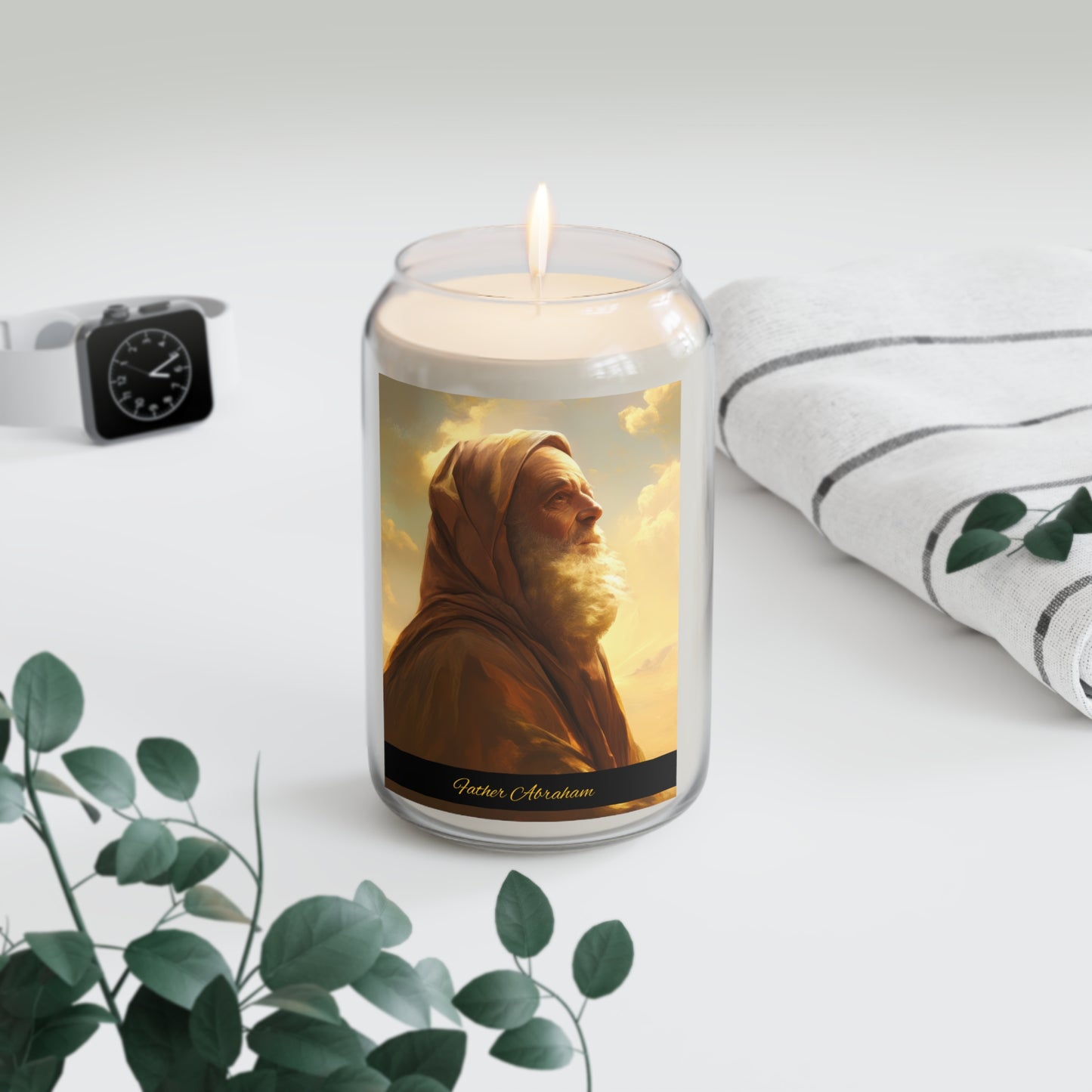 Father Abraham - Scented Prayer Candle, 13.75oz -  Candle - Catholic Art - prayer room Scented Candle - Religious Saint