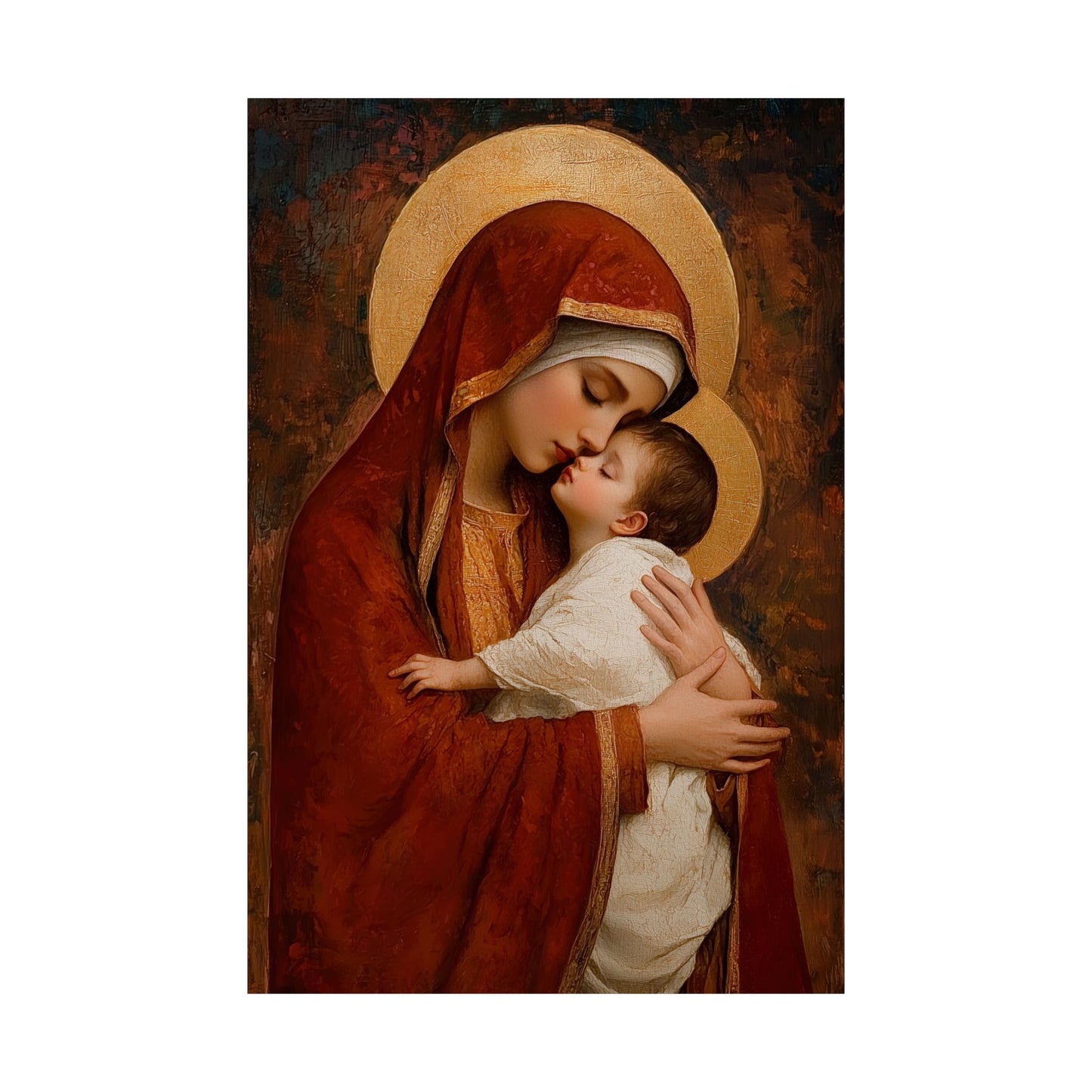Our Lady of Tenderness - Mother Mary and the Christ Child - Marian Art - Sanctified Souls Print - Multiple Sizes - Premium Vertical Posters