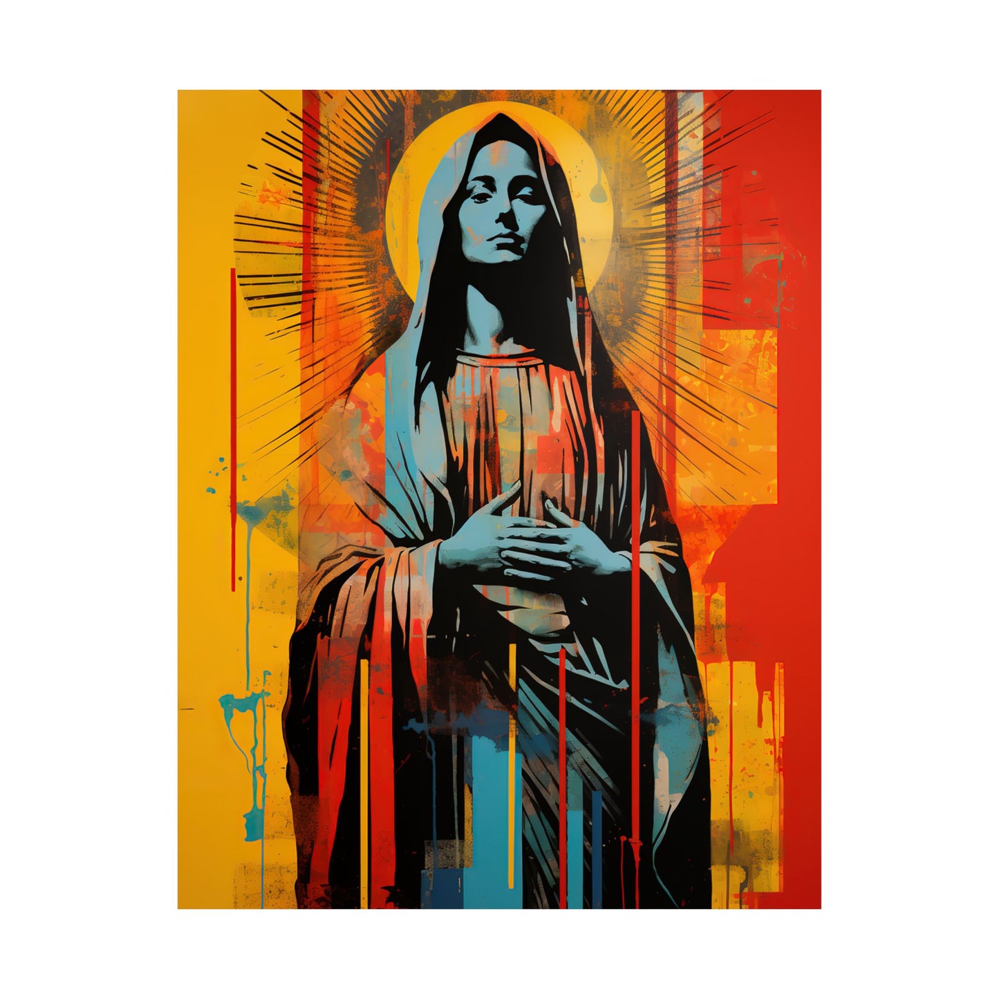 Mary's Light - Sanctified Souls Print - Multiple Sizes - Premium Matte Vertical Posters - Virgin Mary Pop art Print