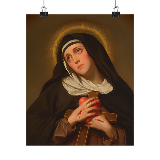 Saint Veronica Giuliani - Sanctified Souls Print - Multiple Sizes - Premium Posters - Catholic Art - Christian painting
