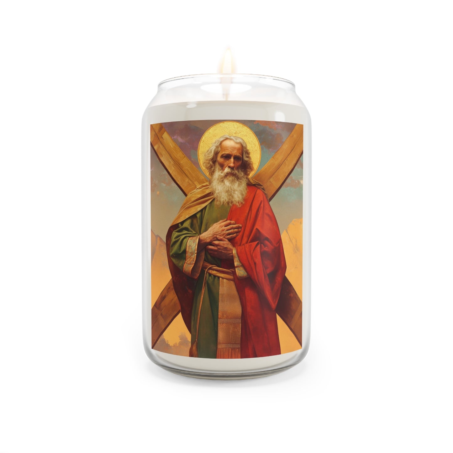 Saint Andrew the Apostle - - Scented Prayer Candle, 13.75oz - Tall Size - Religious Prayer Candle - Catholic Art
