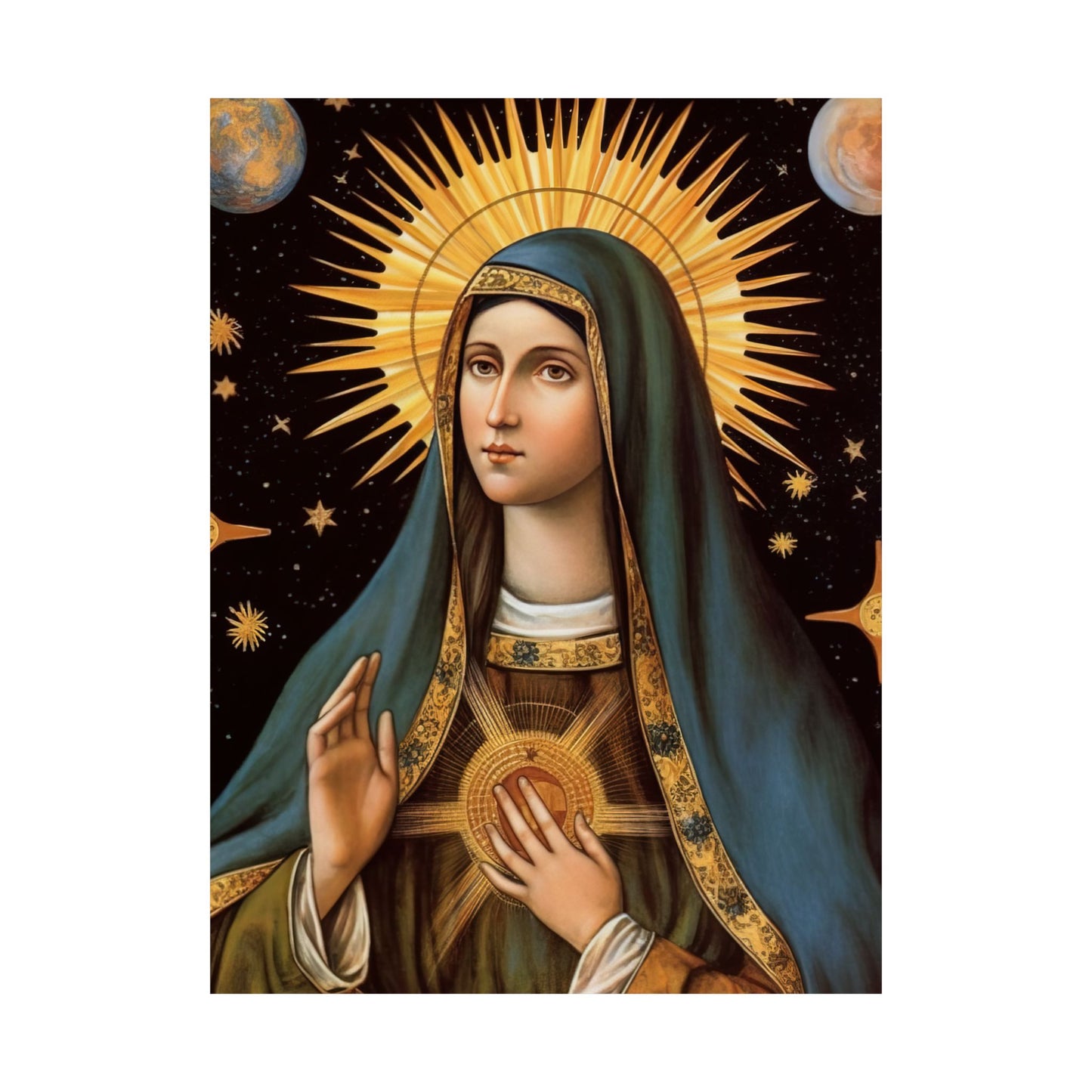 Saint Clare of Assisi - Sanctified Souls Print - Multiple Sizes - Premium Matte Vertical Posters