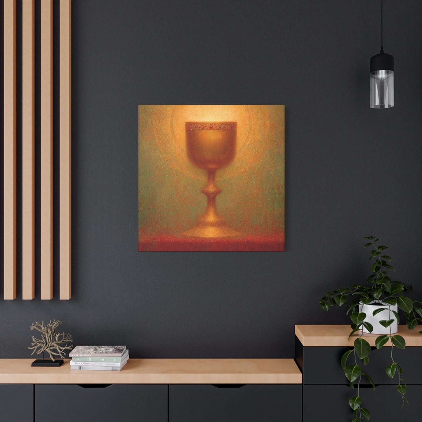 Chalice of the Lamb, Light of the World - The Holy Grail - Gallery Wrapped Canvas - Print - Religious Art for your Home - Catholic Art