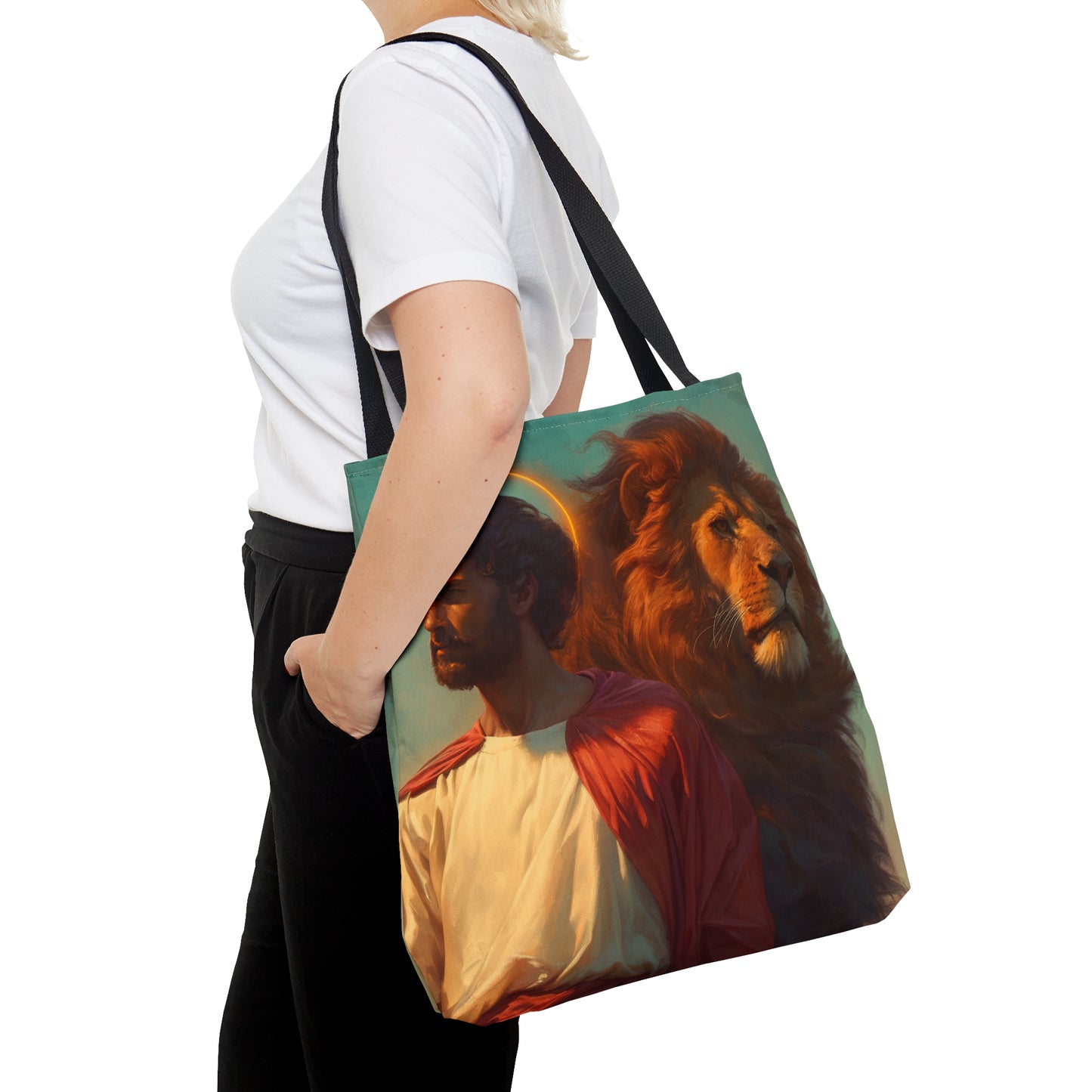 Saint Mark the Evangelist  Tote Bag - Large Medium Small Faith Art Bag - Catholic Faith Purse - Religious Carry All Reusable Tote Bag
