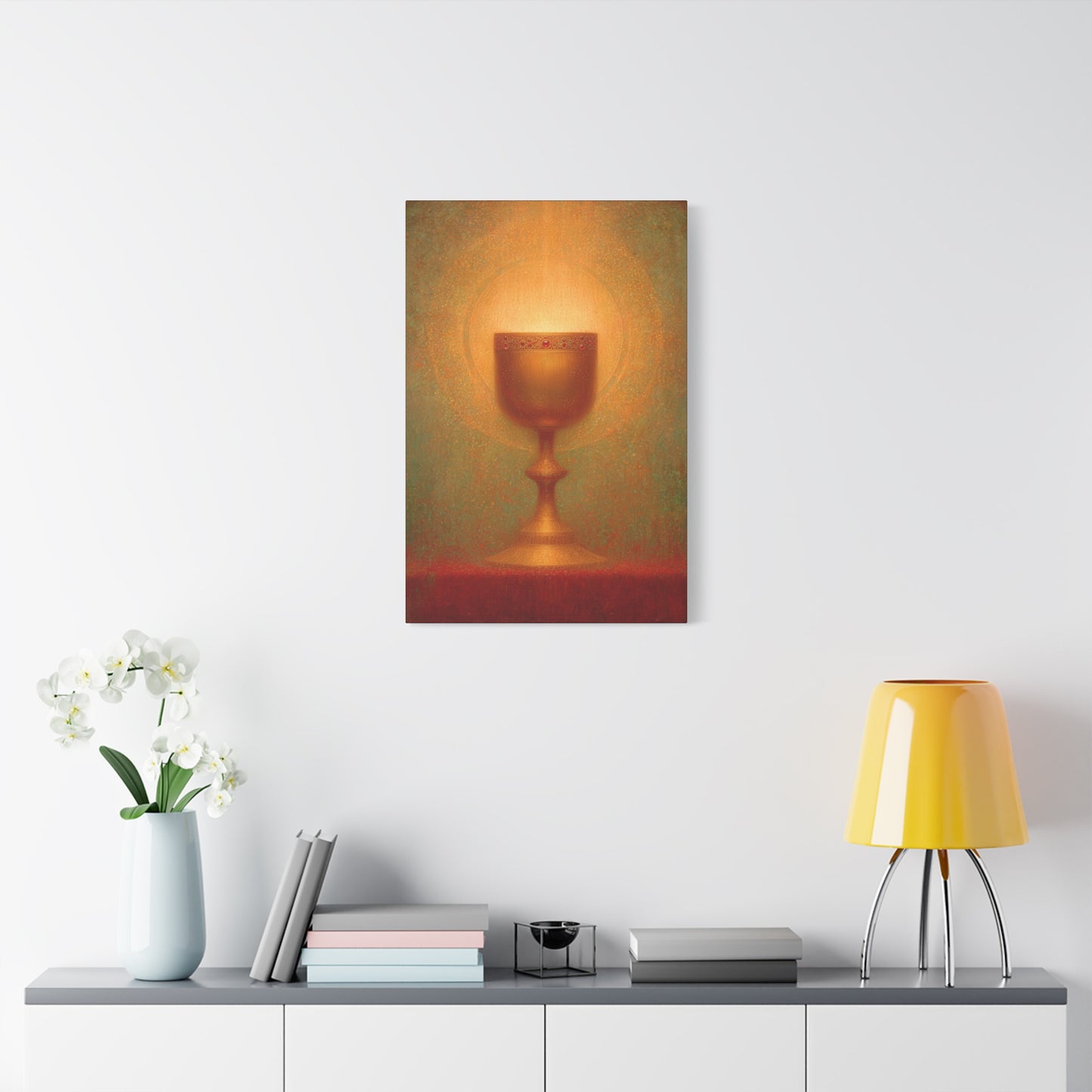 Chalice of the Lamb, Light of the World - The Holy Grail - Gallery Wrapped Canvas - Print - Religious Art for your Home - Catholic Art
