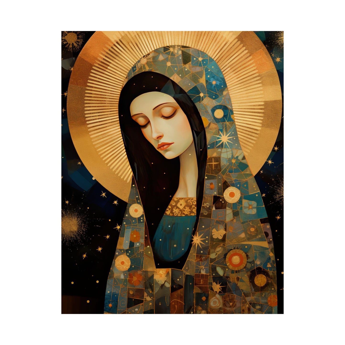 The Beloved Mother: Mary in Portrait - Sanctified Souls Print - Multiple Sizes - Premium Matte Vertical Posters