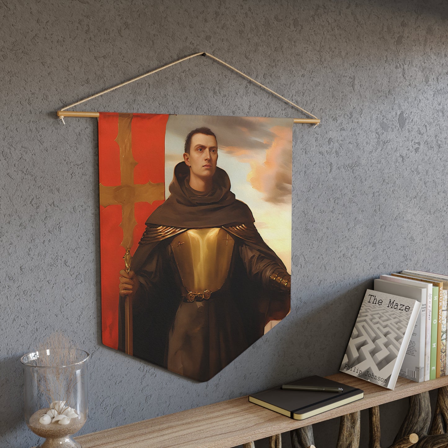 Saint John of Capistrano Wall Banner / Wall Hanging / Pennant - Prayer room art piece- Catholic art - Saint Art - Large print 18x21"