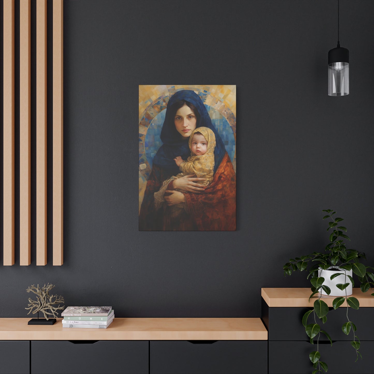 Maternal Seraph - Virgin Mary and Infant Jesus - Museum Wrapped Canvas - Religious Art for your Home - Catholic Art - Mary and Christ Child