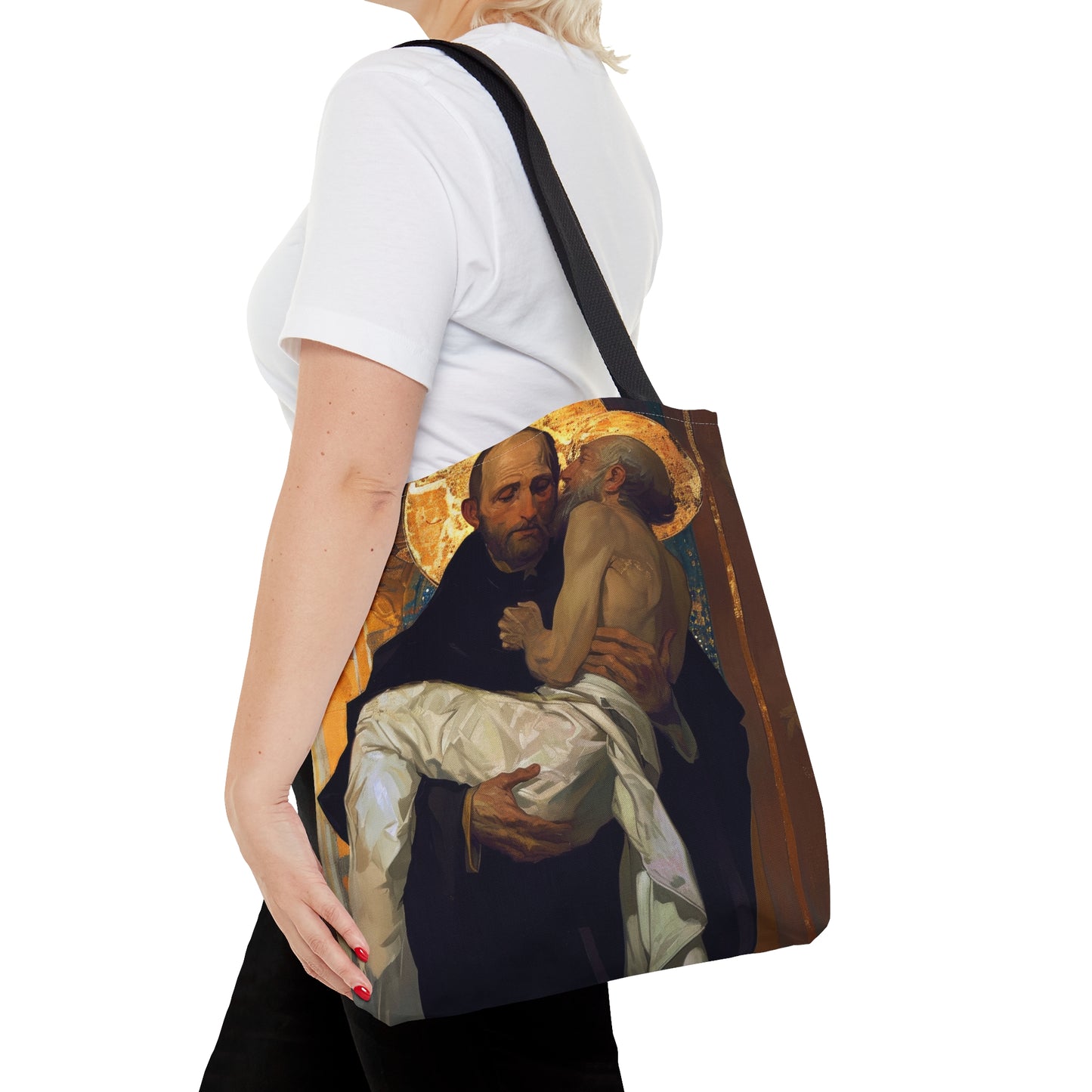 Saint John of God Tote Bag - Large Medium Small Faith Art Bag - Catholic Faith Purse - Religious Carry All Reusable Tote Bag