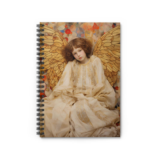 Guiding Light Journal - Sanctified Souls Art - Religious Based Notebook - Spiral Notebook - Ruled Line - Guardian Angel Print Book