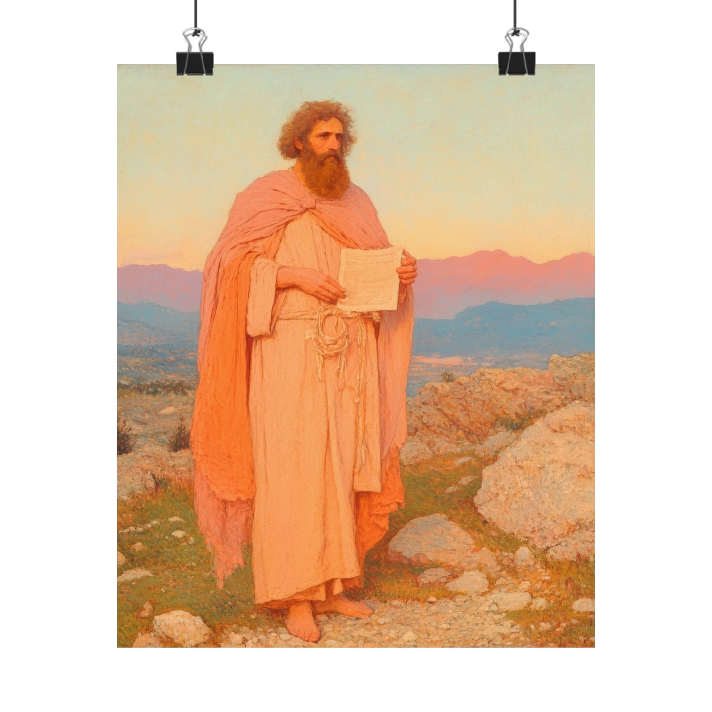 Obadiah - Keeper of the Lord's Warning and Mercy - Sanctified Souls Print - Multiple Sizes - Premium Matte Vertical Posters