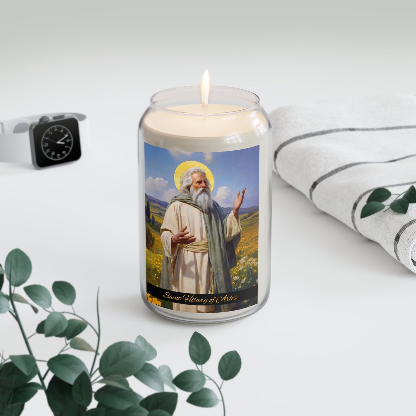 Saint Hilary of Arles - Scented Prayer Candle, 13.75oz - Tall Size - Religious Prayer Candle