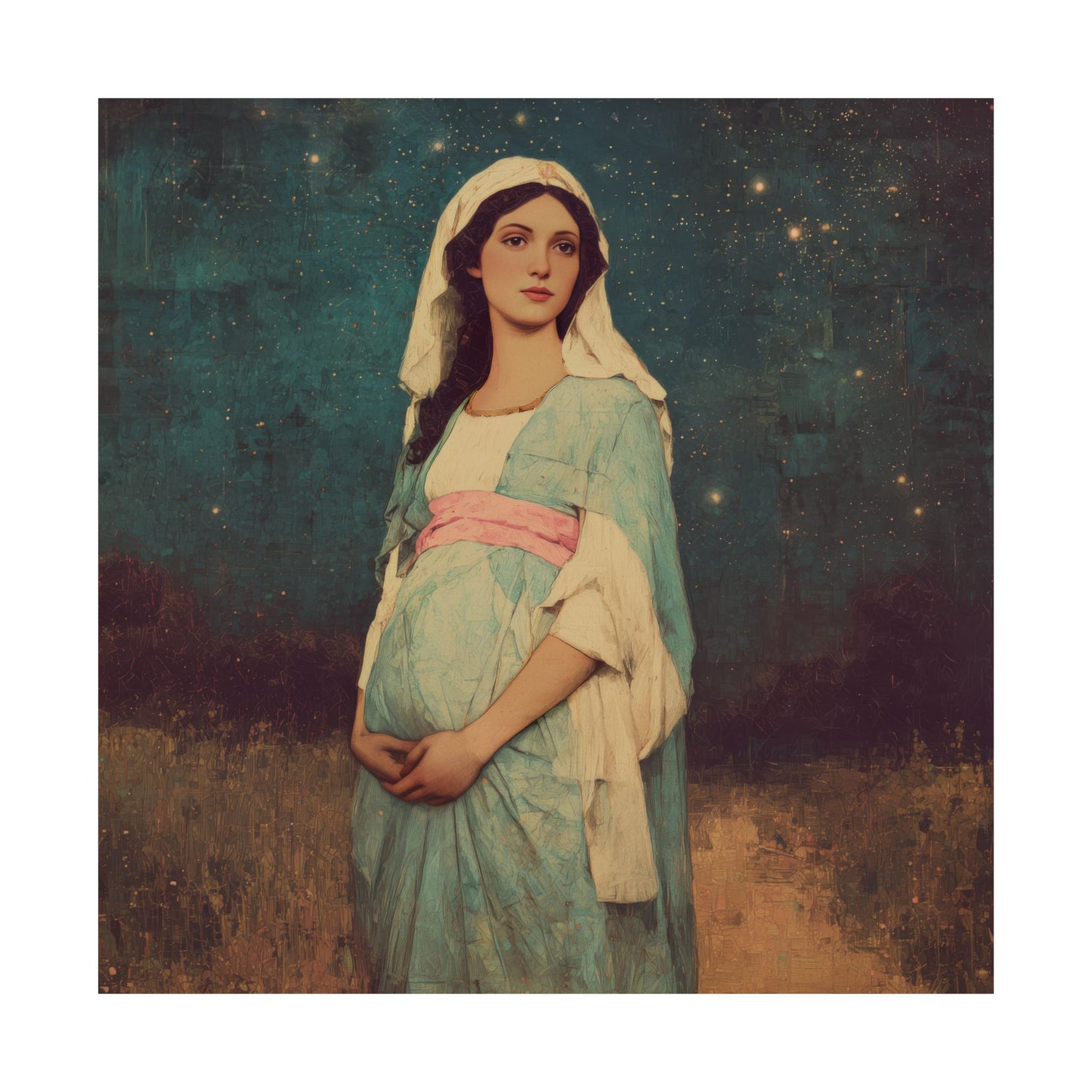 Our Lady of 'O' - Our Lady of Expectation - Mother Mary - Marian Art - Sanctified Souls Print - Multiple Sizes - Premium Vertical Posters