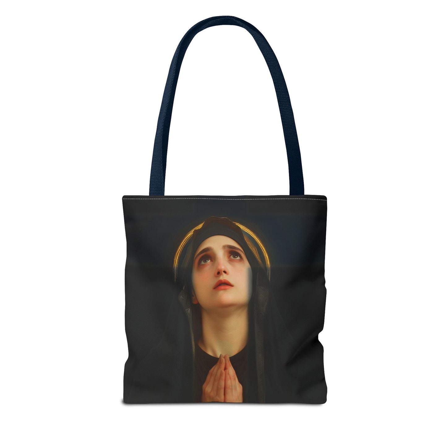 Our Lady of the Cross - Mother Mary  - Our Lady of the Crucifix - Marian Art - Tote Bag - Large Medium Small Faith Art Bag - Tote Purse