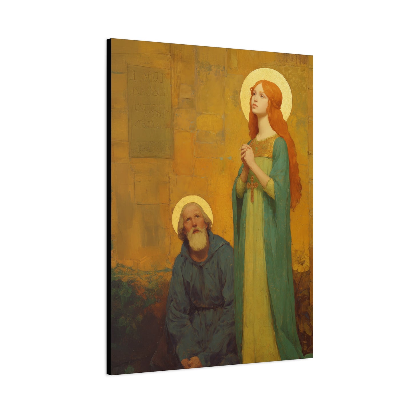 Saints Justina and Cyprian - Multiple Sizes - Catholic Home art - Museum Wrapped Canvas - Sanctified Souls Print - Catholic Martyr Art
