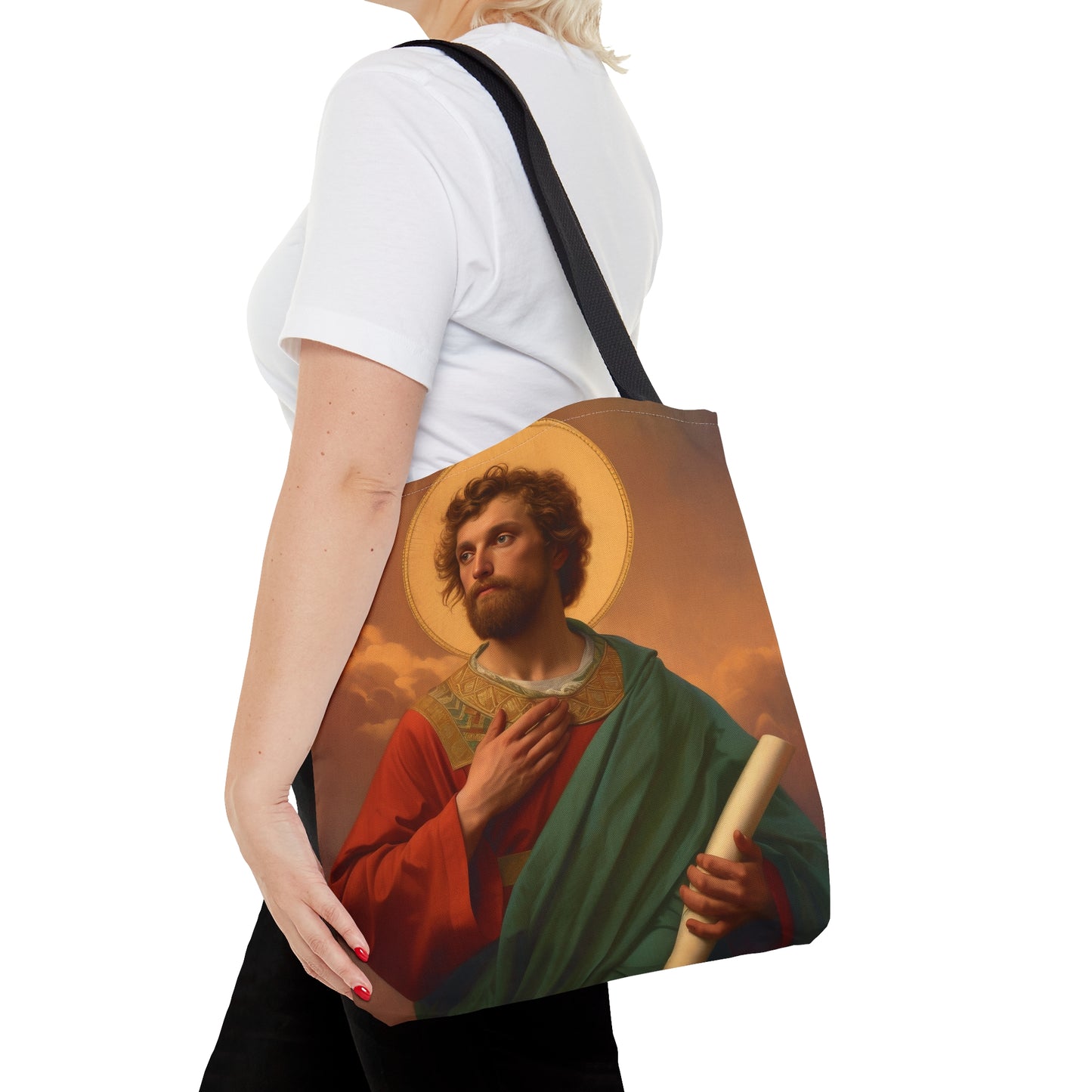 Saint Timothy Tote Bag - Large Medium Small Faith Art Bag - Catholic Faith Purse - Double Sided - Religious Art Purse