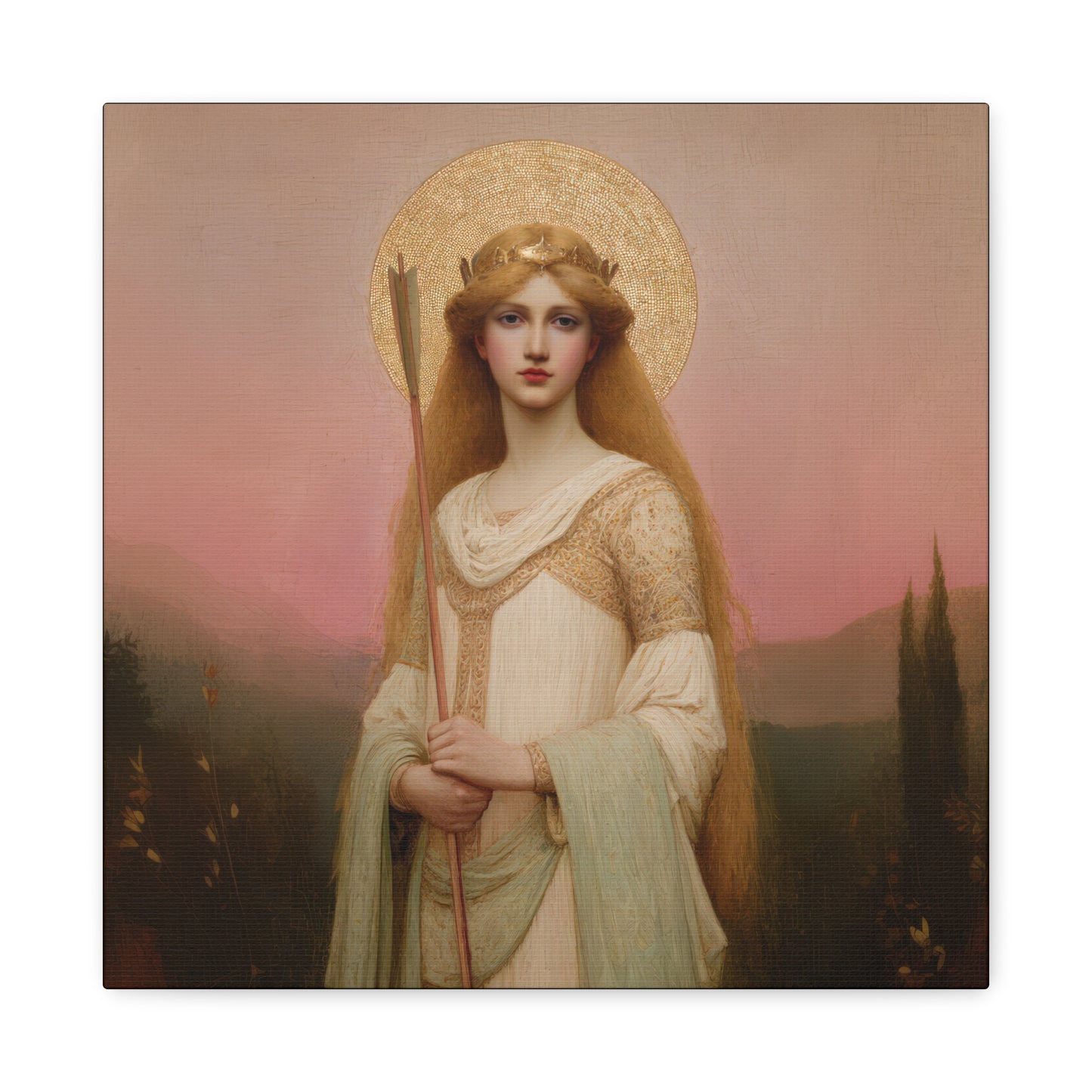 Saint Ursula -  Museum Wrapped Canvas - Sanctified Souls Print - Religious Art for your Home - Catholic Patron Saint Art