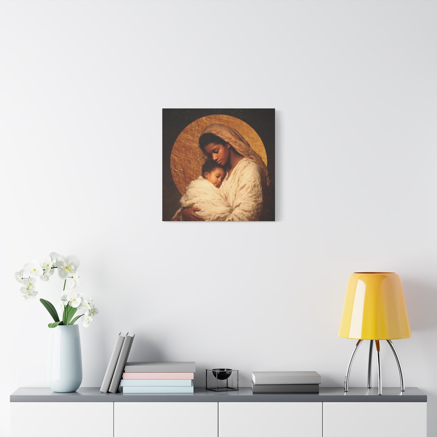 Our Lady of the Manger - Mother Mary and the Christ Child - Gallery Wrapped Canvas - Print - Religious Art for your Home - Catholic
