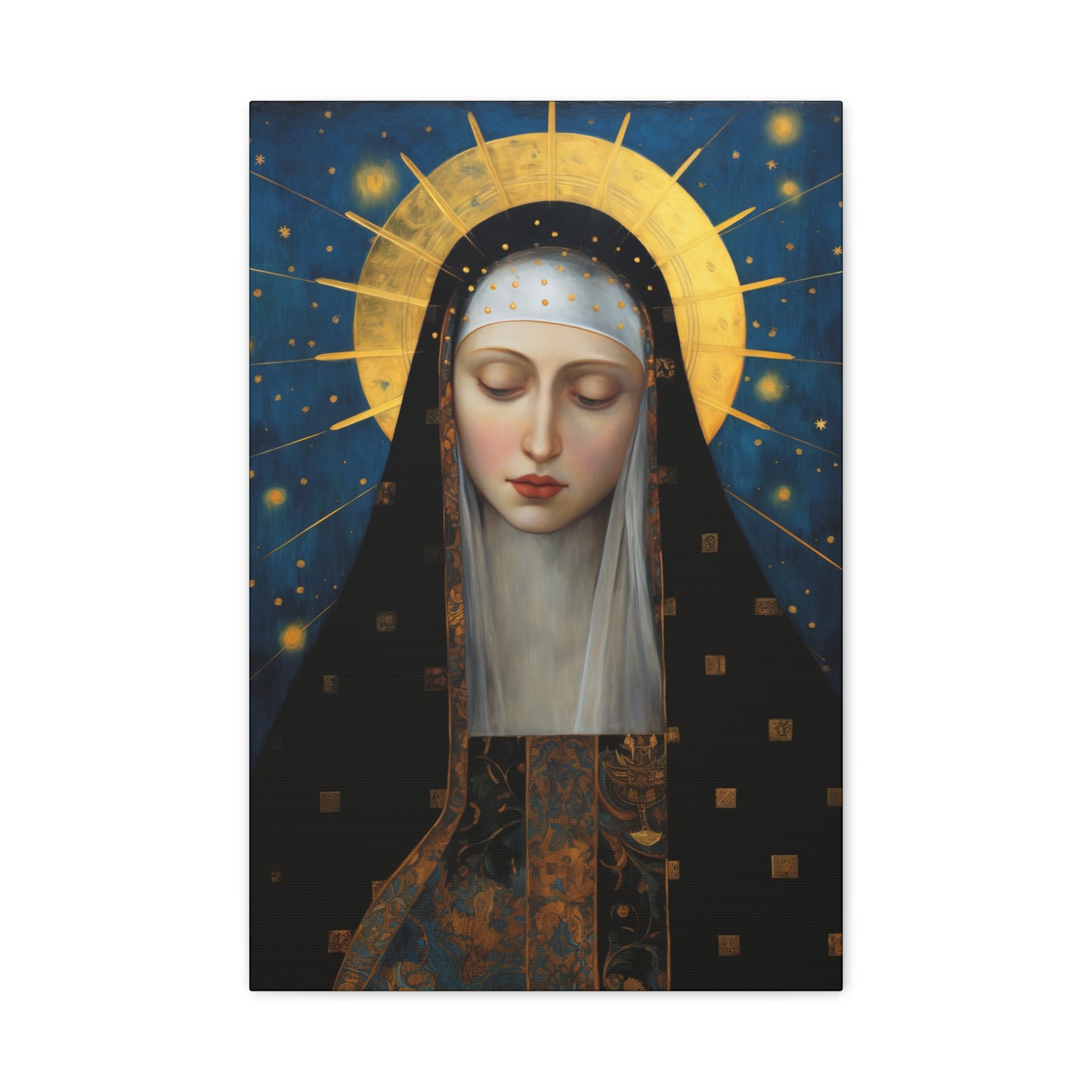 Saint Brigid of Sweden Canvas Print - Multiple Sizes - Catholic Home art - Museum Wrapped Canvas - Sanctified Souls Print