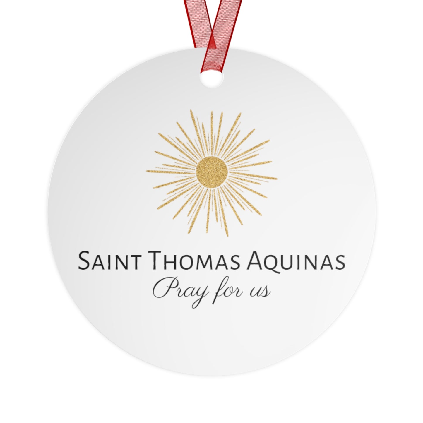 Saint Thomas Aquinas Metal Ornament - Religious Holiday Christmas Ornament and Keepsake - Double sided - Prayer Ornament