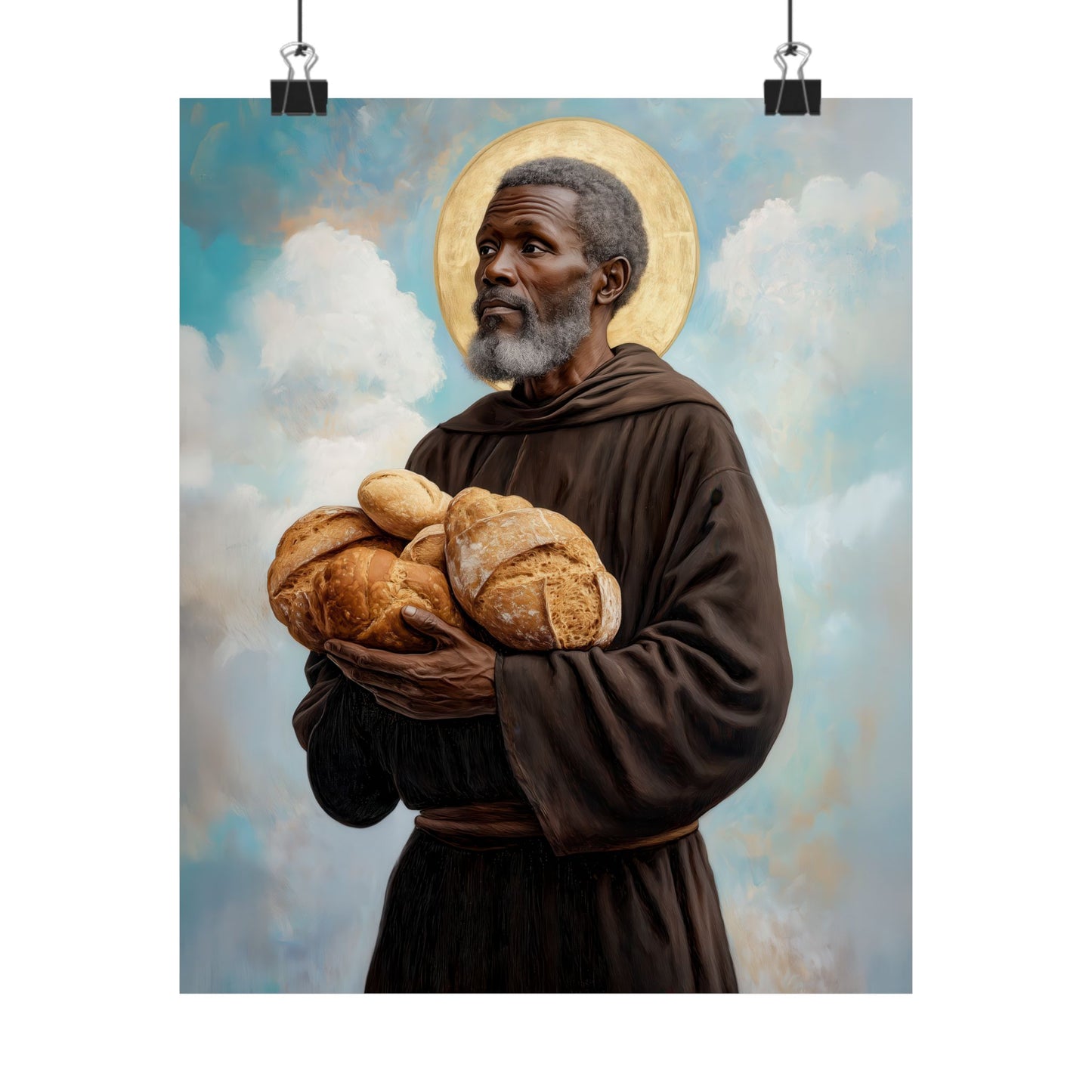 Saint Benedict the Moor  - Sanctified Souls Print - Multiple Sizes - Premium Matte Vertical Posters - Catholic Fine Art Print