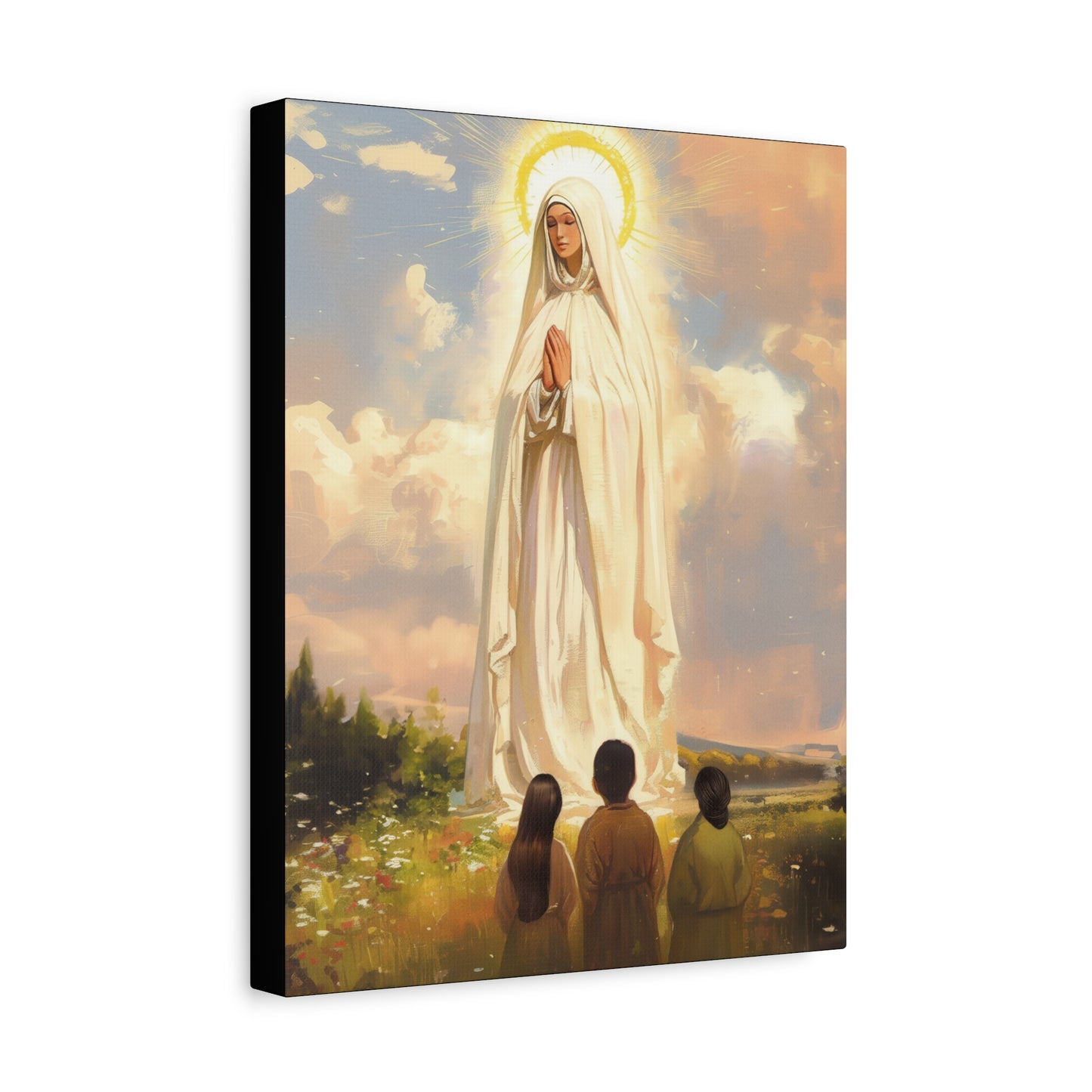 Our Lady of Fátima - Gallery Wrapped Canvas - Print - Religious Art for your Home - Catholic art print - prayer room art