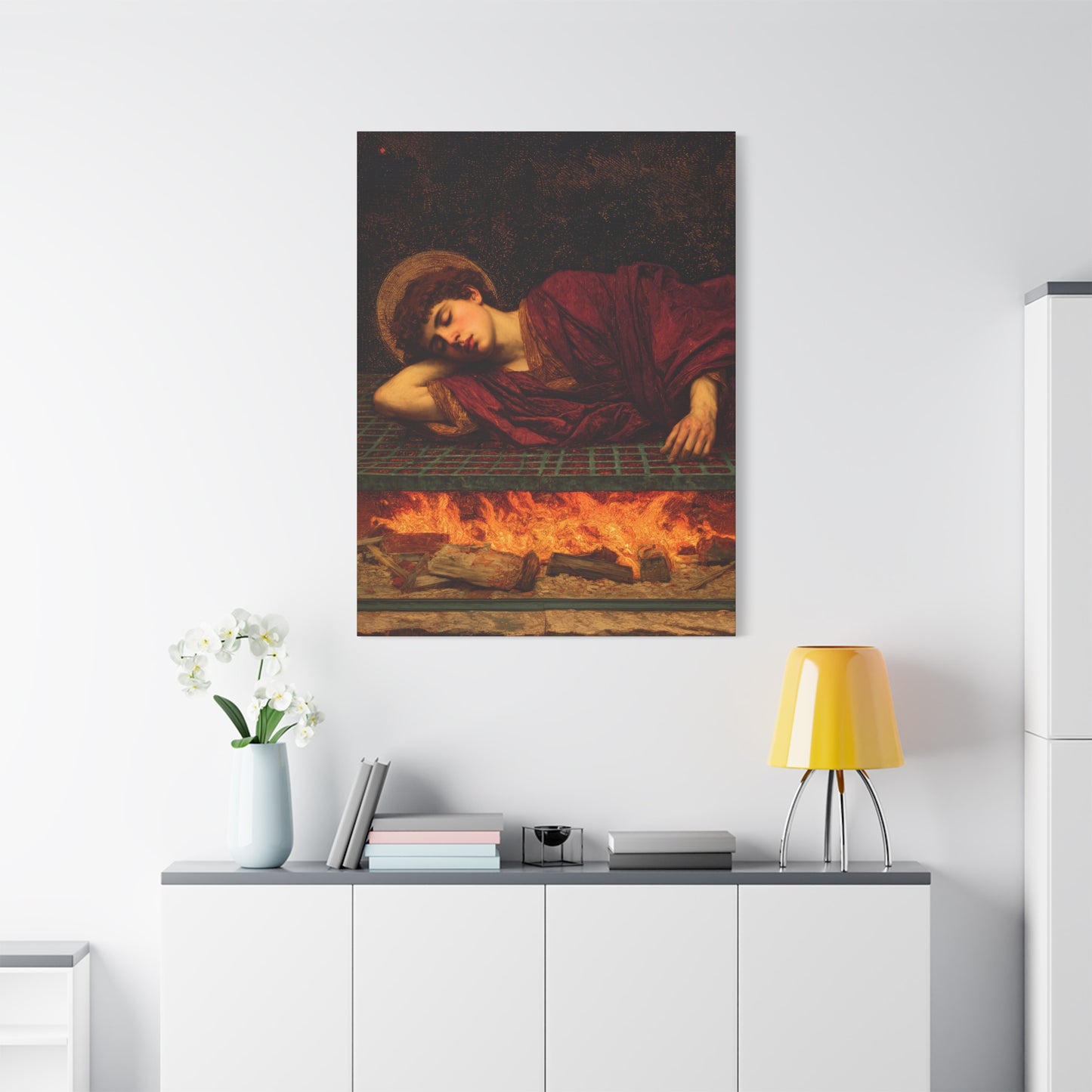 Saint Lawrence -  Museum Wrapped Canvas - Sanctified Souls Print - Religious Art for your Home - Catholic Patron Saint Art