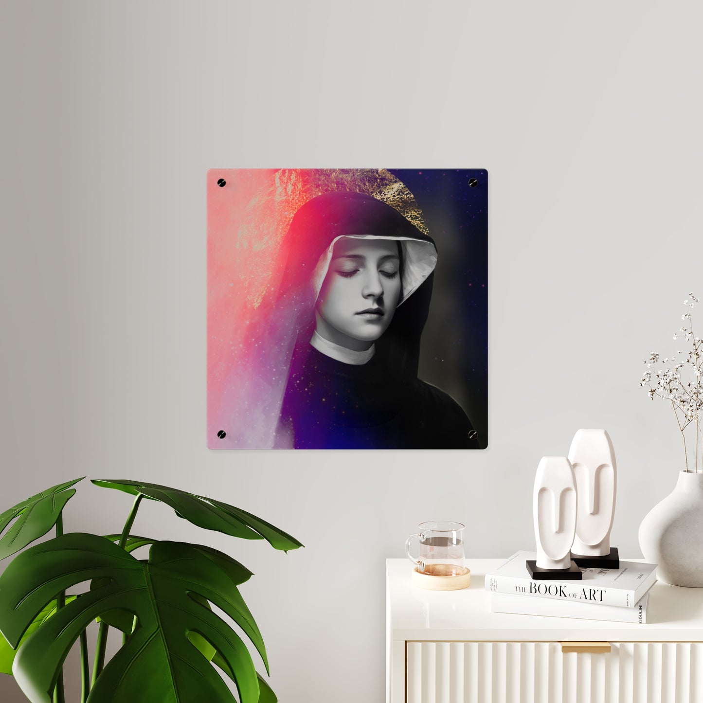 Saint Faustina Kowalska Wall Art Panel - Ready to Hang Acrylic Print - Catholic Saint Art - Patron Saint Print - No Frame needed