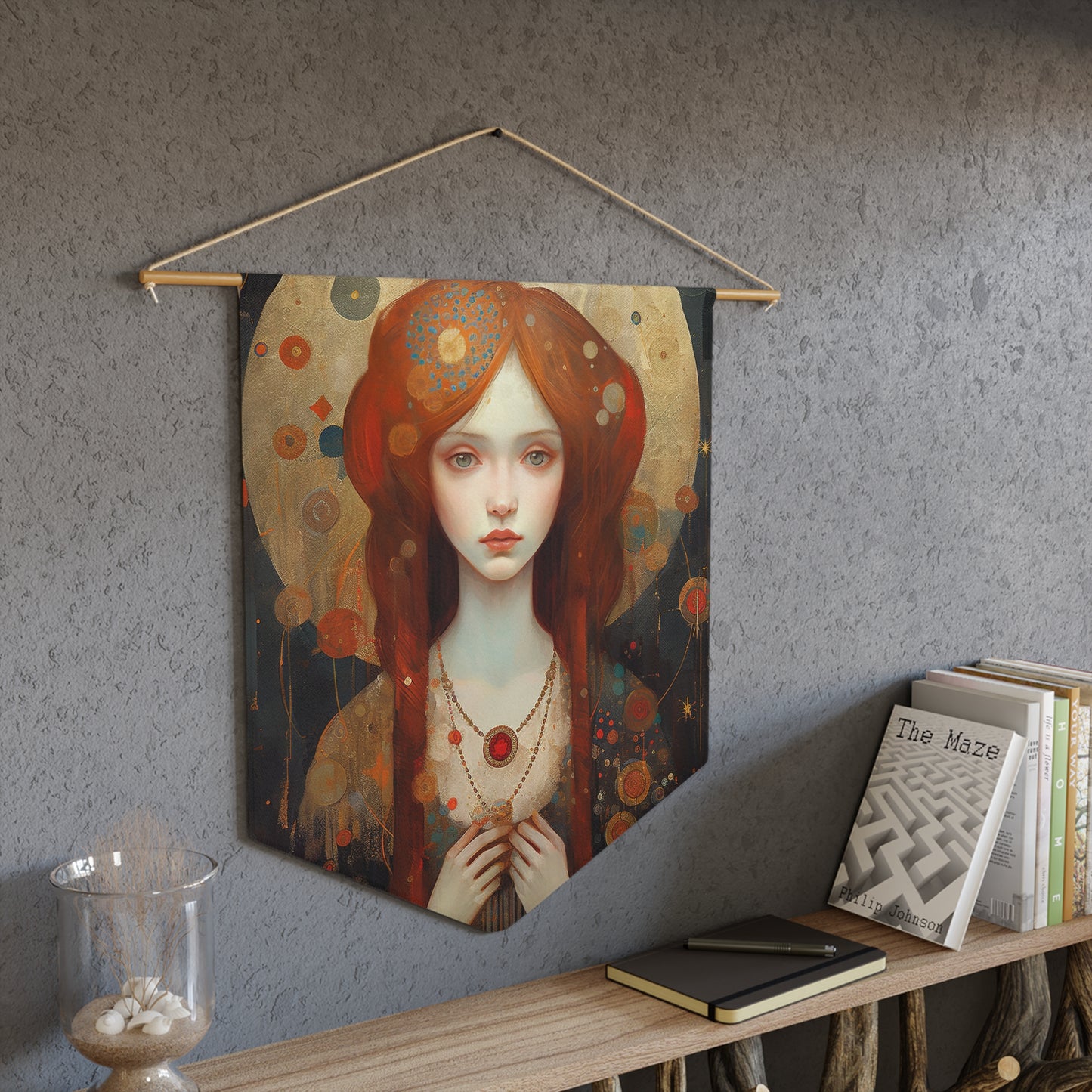 Saint Lucy Wall Banner / Wall Hanging / Pennant - Unique Religious Art for your home - Prayer room - Catholic Home Art - Large - 18" x 21"