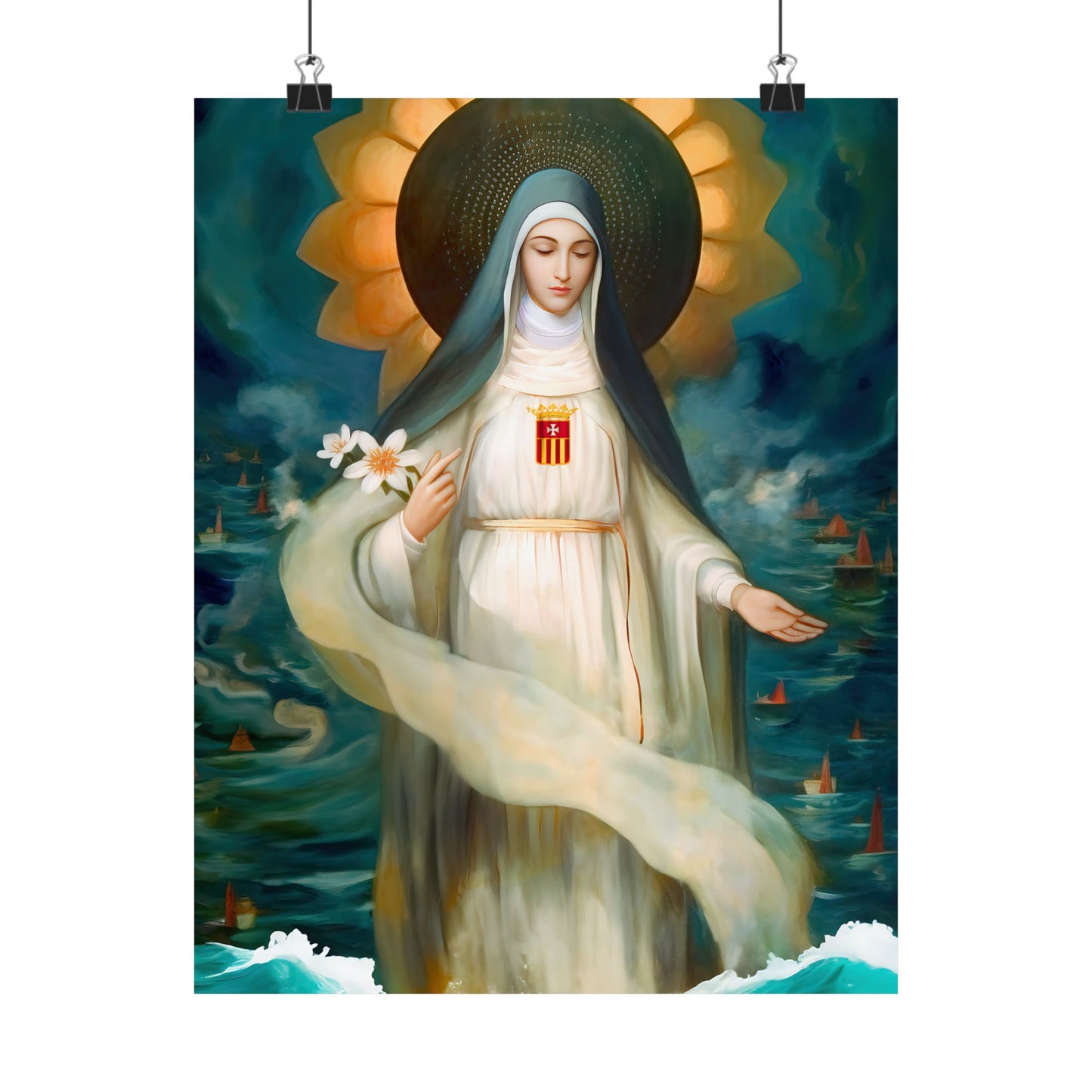 Mary of Cervellon / Saint Maria of Cerevellon - Sanctified Souls Print - Multiple Sizes - Premium Matte Vertical Posters