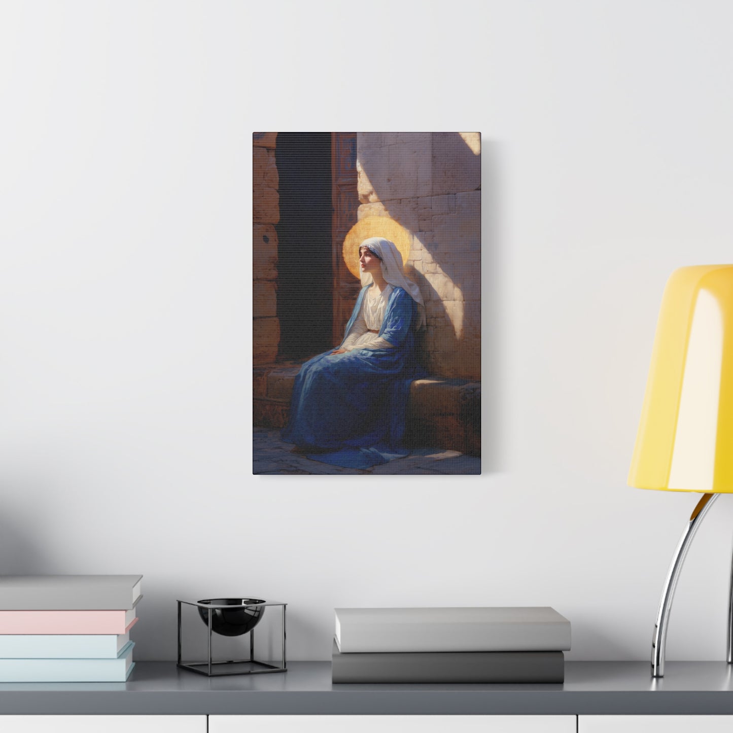 The Quiet Fiat That Split the Darkness, Mary's Yes - Gallery Wrapped Canvas - Print - Religious Art for your Home - Catholic Art