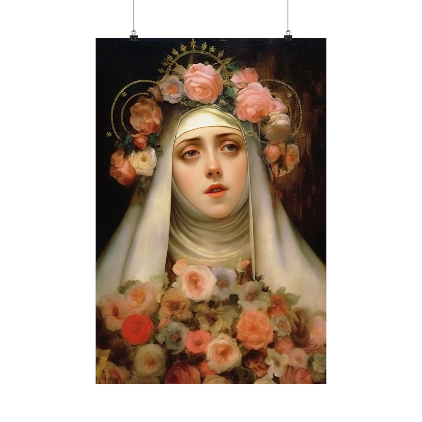 Saint Rose of Lima - Sanctified Souls Print - Multiple Sizes - Premium Matte Vertical Posters - Patron Saint of Florists