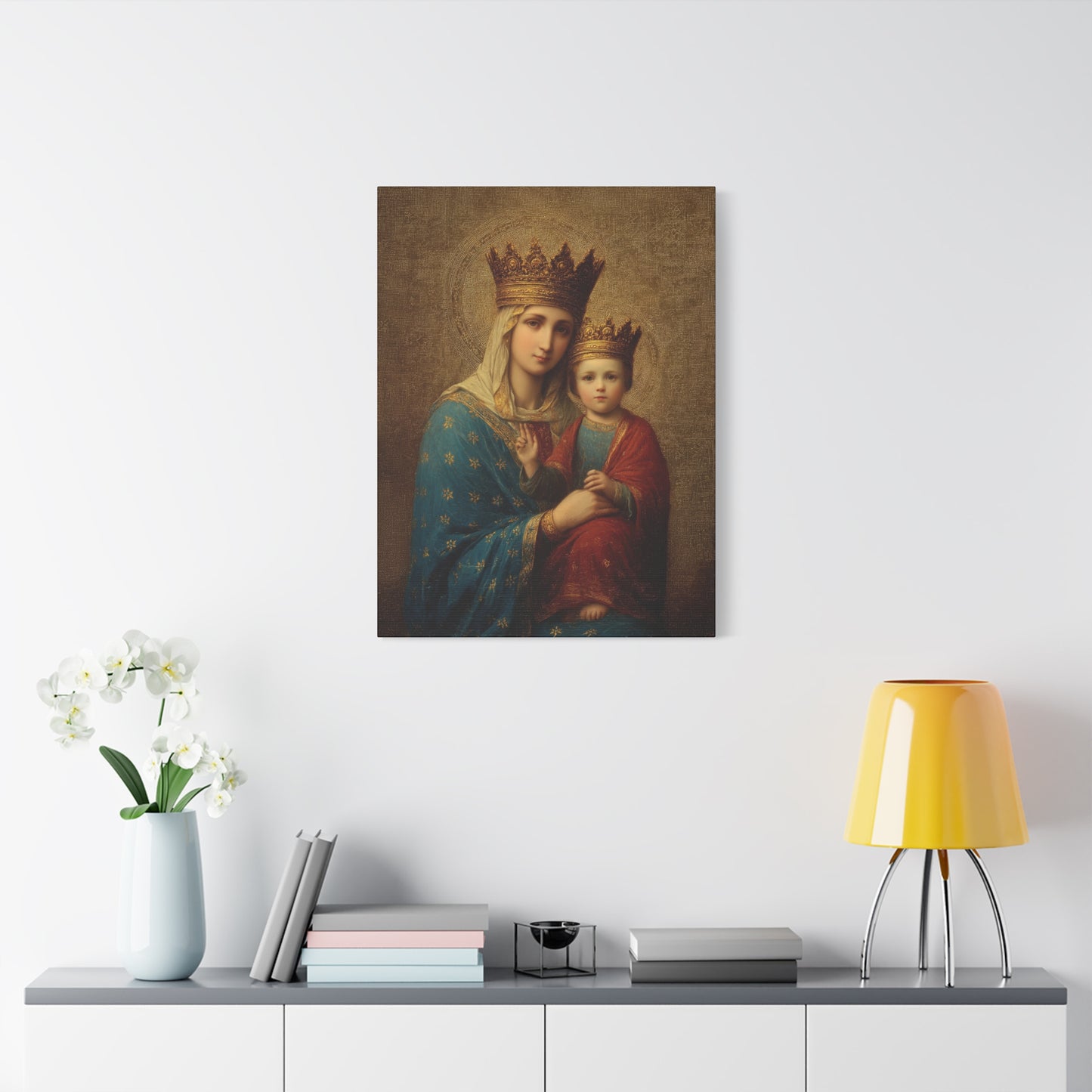 Madonna della Strada - Our Lady of the Way -  Museum Wrapped Canvas Print - Multiple Sizes - Catholic Home art Matte Canvas