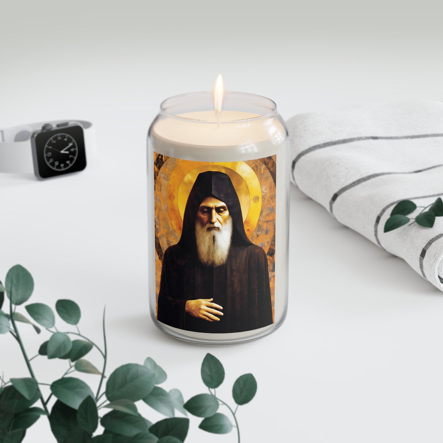 Saint Charbel Makhlouf  - Scented Prayer Candle, 13.75oz - Tall Size - Religious Prayer Candle - Catholic Art - Religious Gift - Fine Art