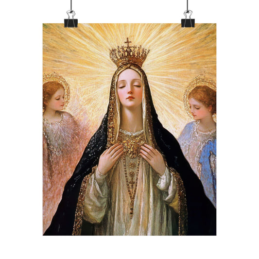 Divine Majesty: The Crowning of the Queen of Heaven - Sanctified Souls Print - Multiple Sizes - Premium Posters - Catholic Art - Christian