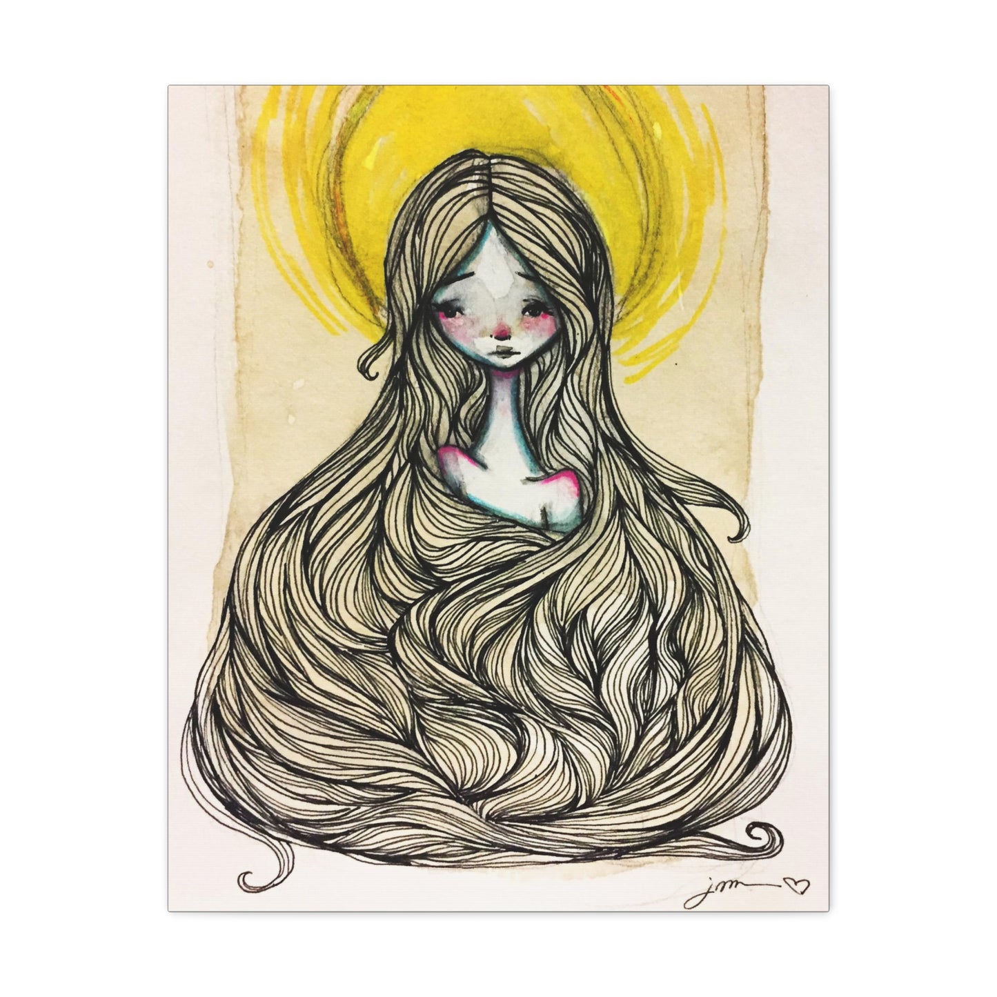 Saint Agatha of Sicily Canvas Print - Hand-Drawn Catholic Art Print | Christian Sacred Wall Art | Sanctified Solocosmo Religious Artwork