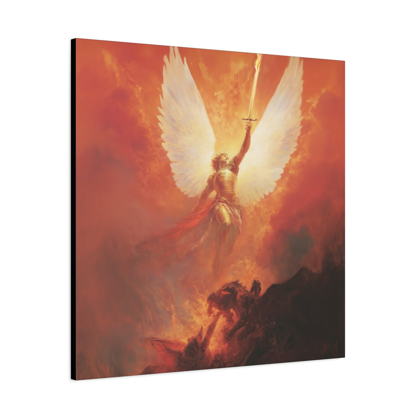 Saint Michael the Archangel -  Museum Wrapped Canvas - Sanctified Souls Print - Religious Art for your Home - Angel Art - Religious
